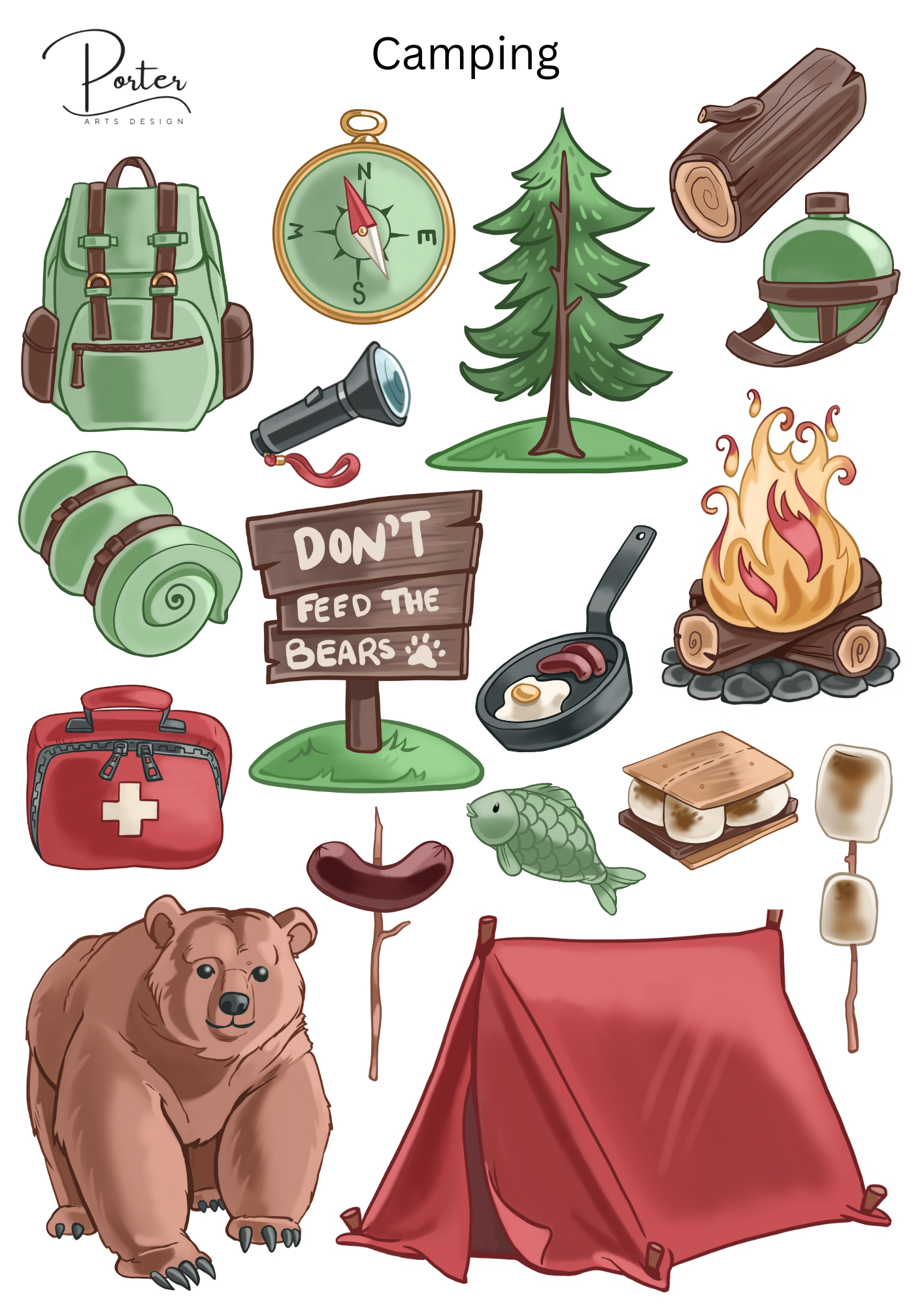 *PRINTABLE* Camping Sticker