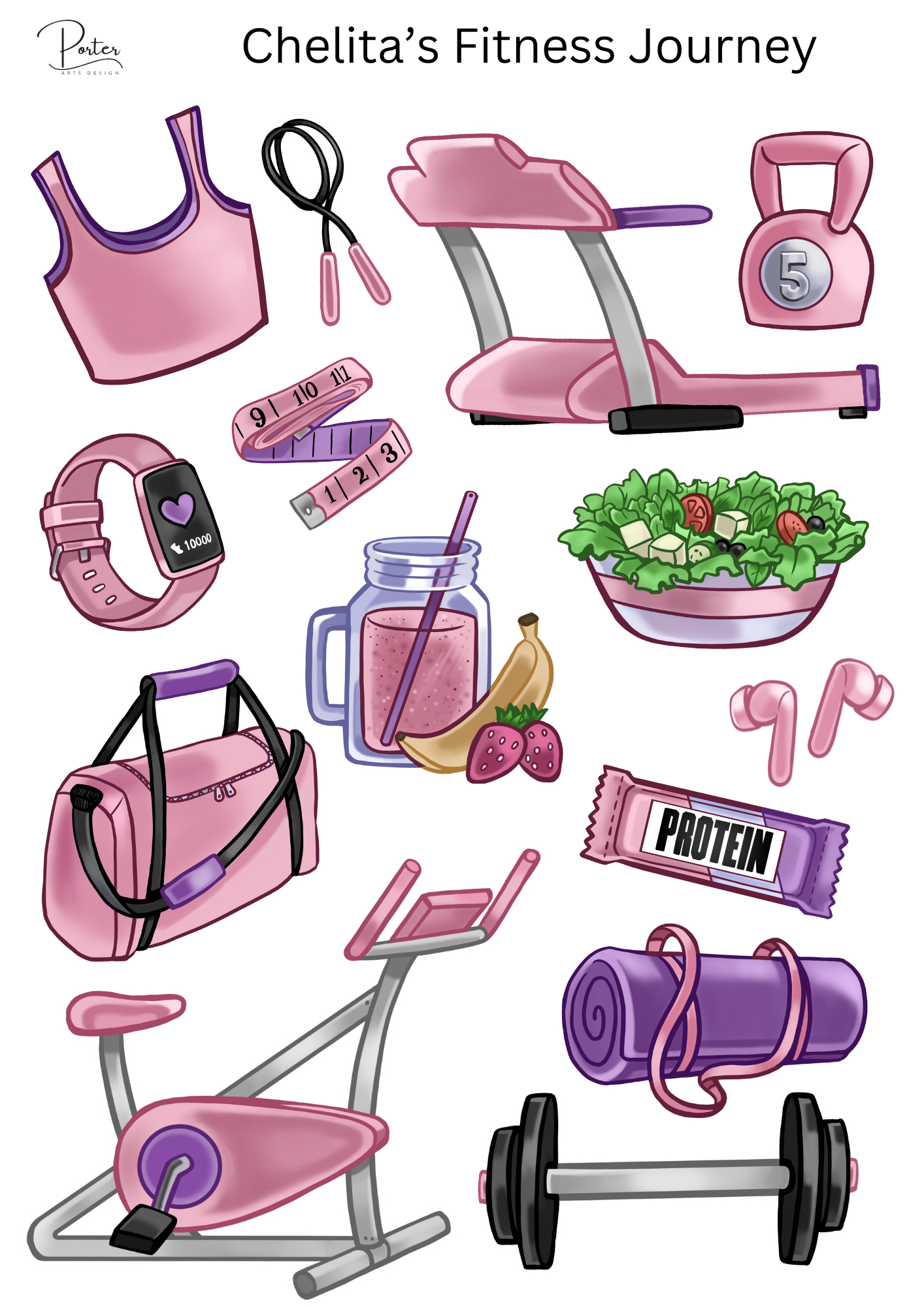 *TANGIBLE* Chelita's Fitness Journey Sticker