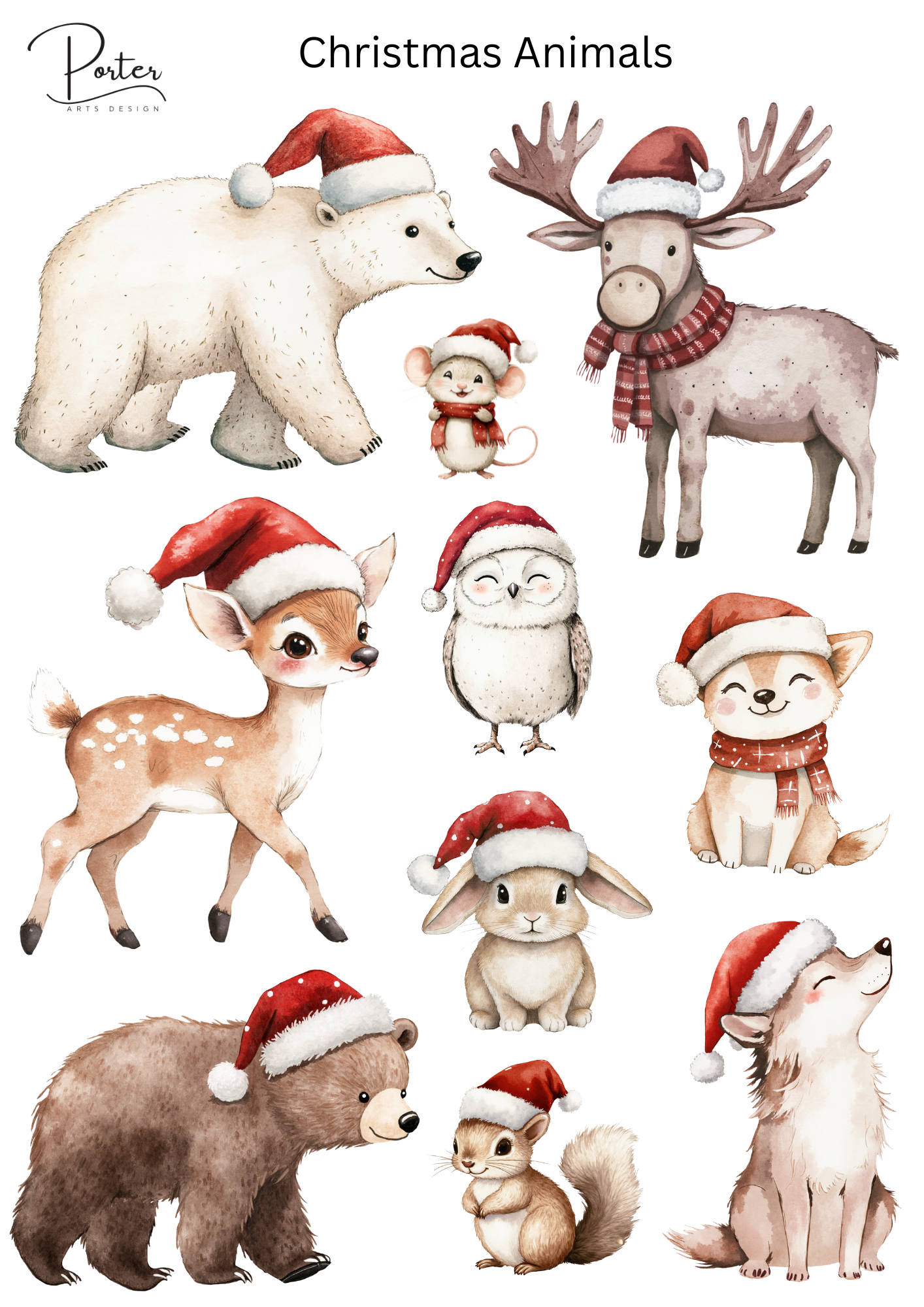 *TANGIBLE* Christmas Animals Sticker