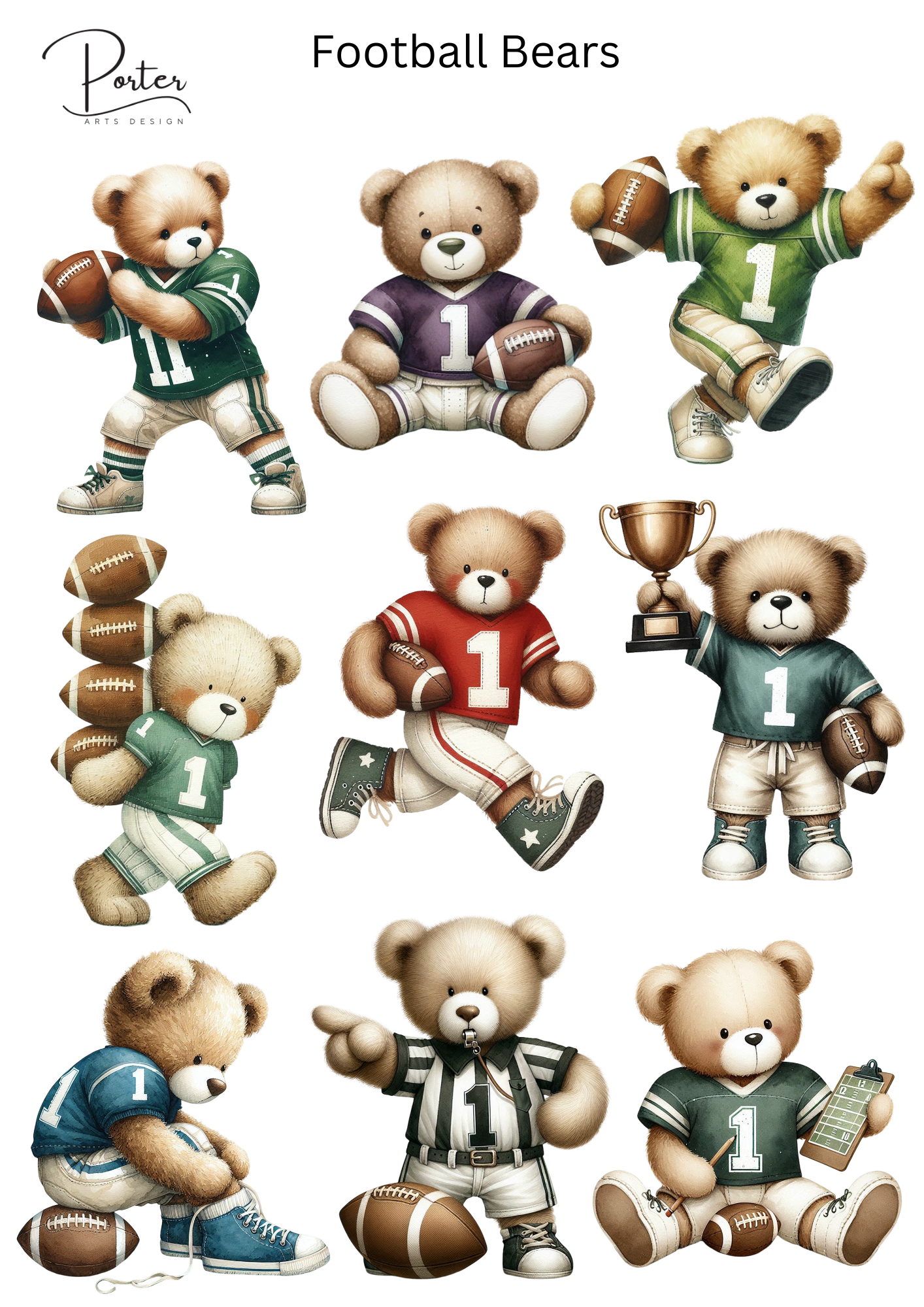 *TANGIBLE* Football Bears Sticker