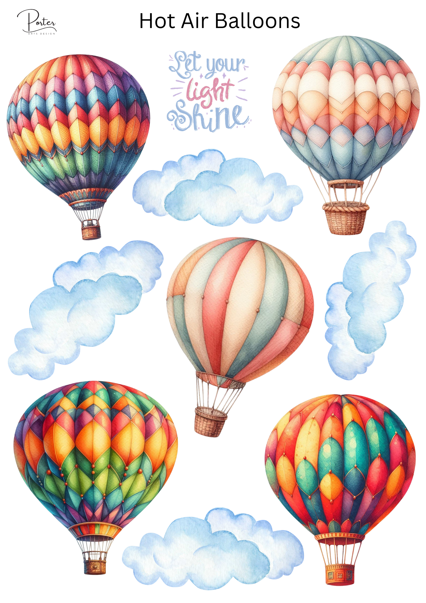 *TANGIBLE* Hot Air Balloons Sticker