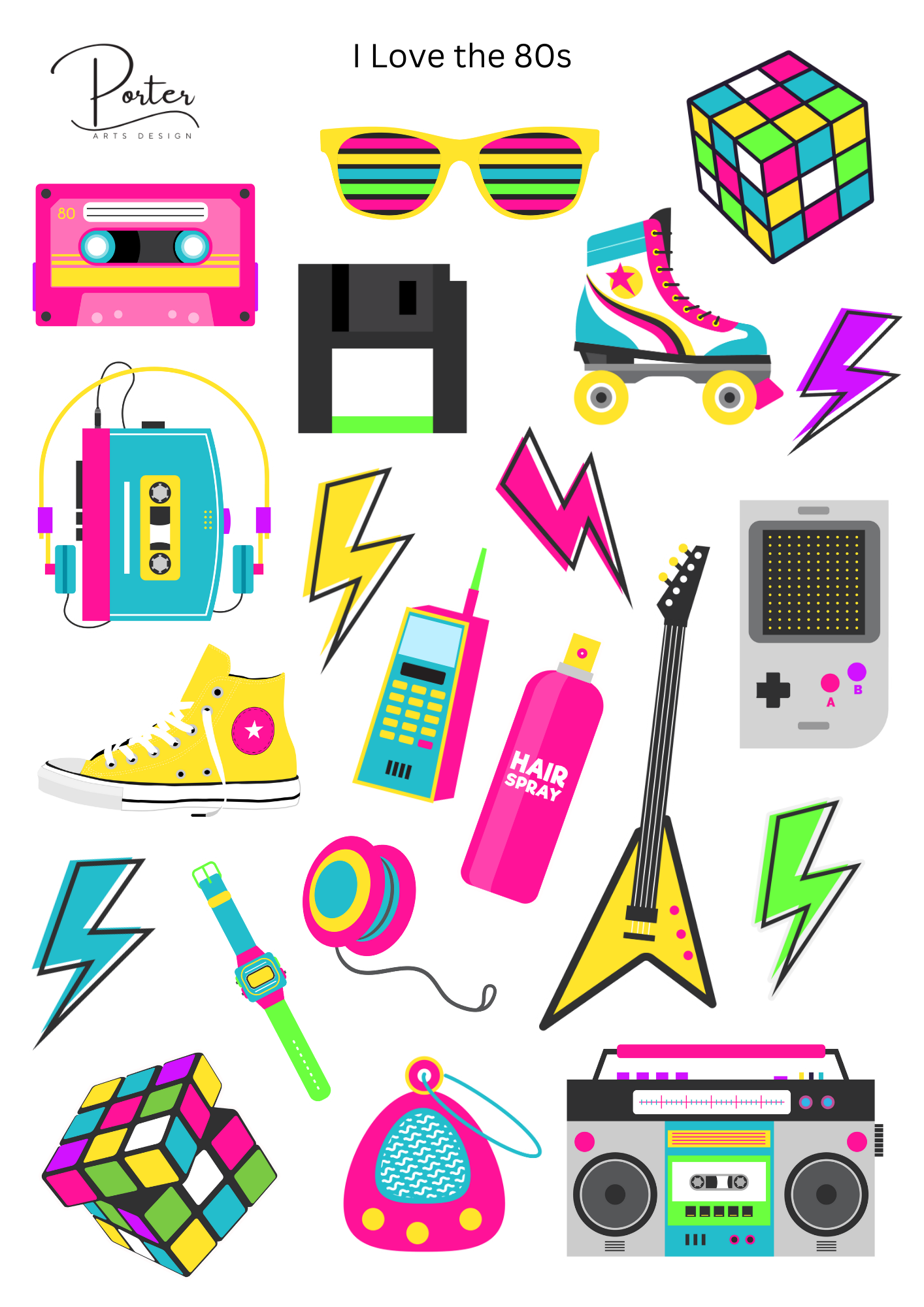 *TANGIBLE* I Love the 80's Sticker