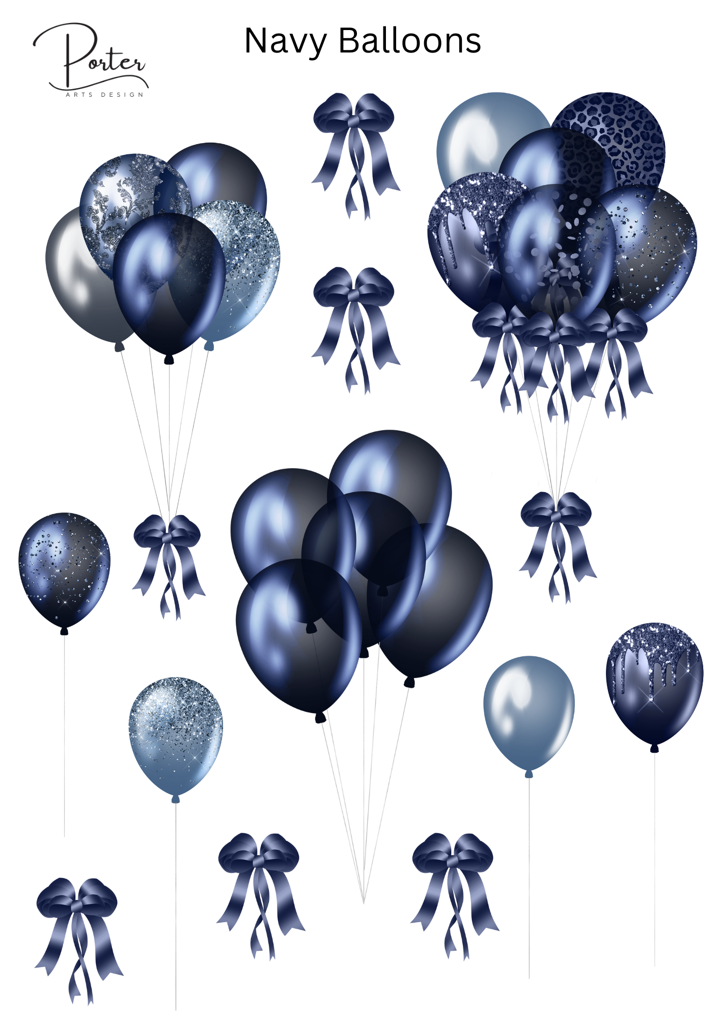 *TANGIBLE* Navy Balloons Sticker