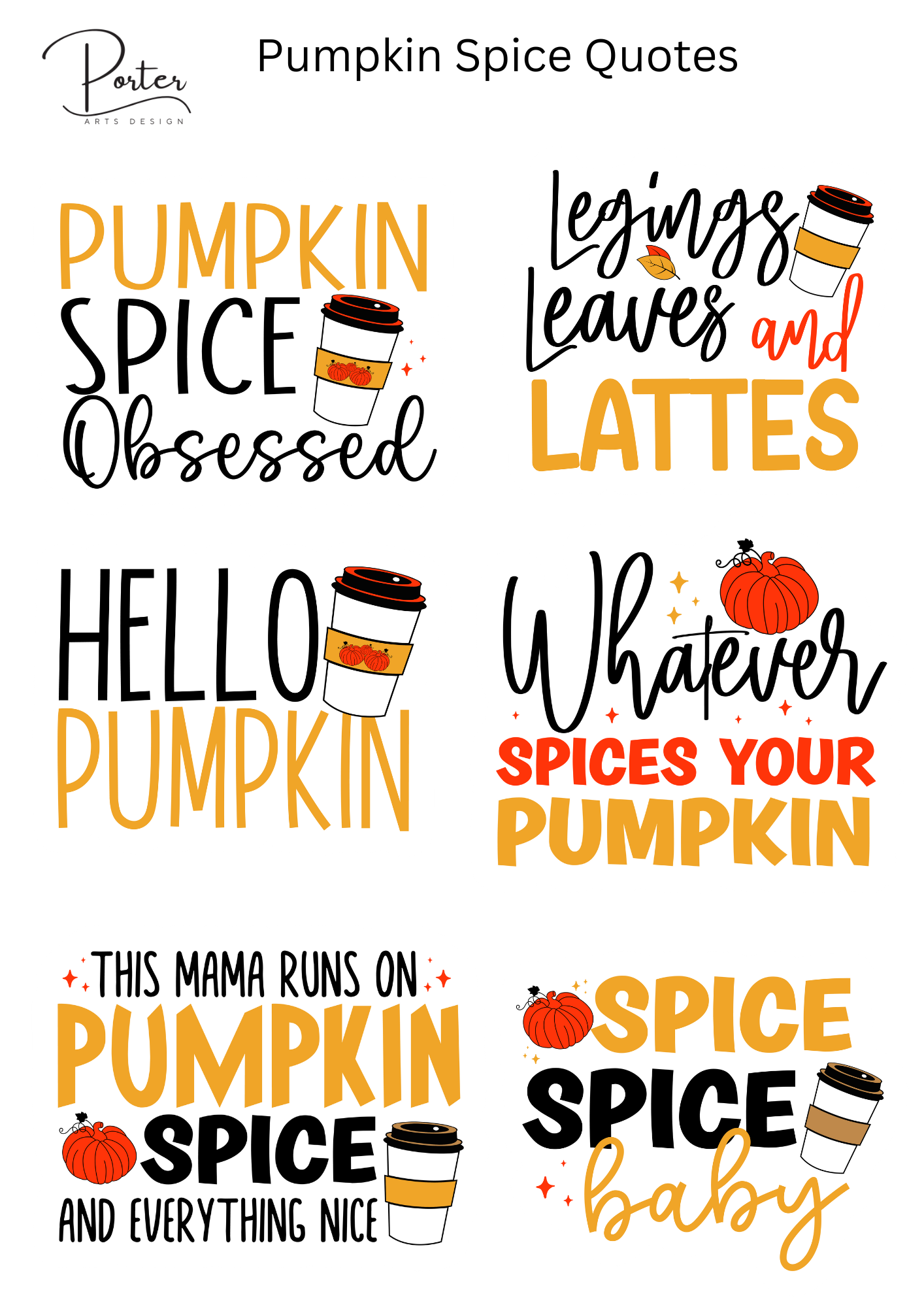 *PRINTABLE* Pumpkin Spice Quotes Sticker