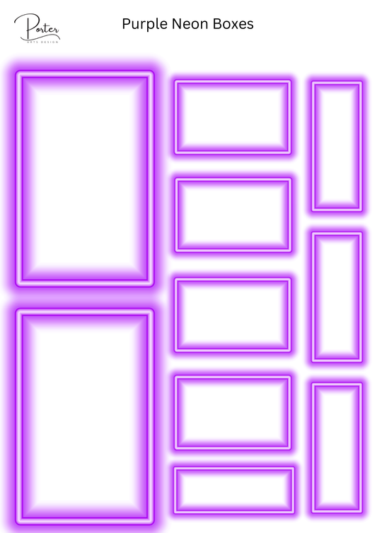 *PRINTABLE* Neon Boxes Sticker Bundle