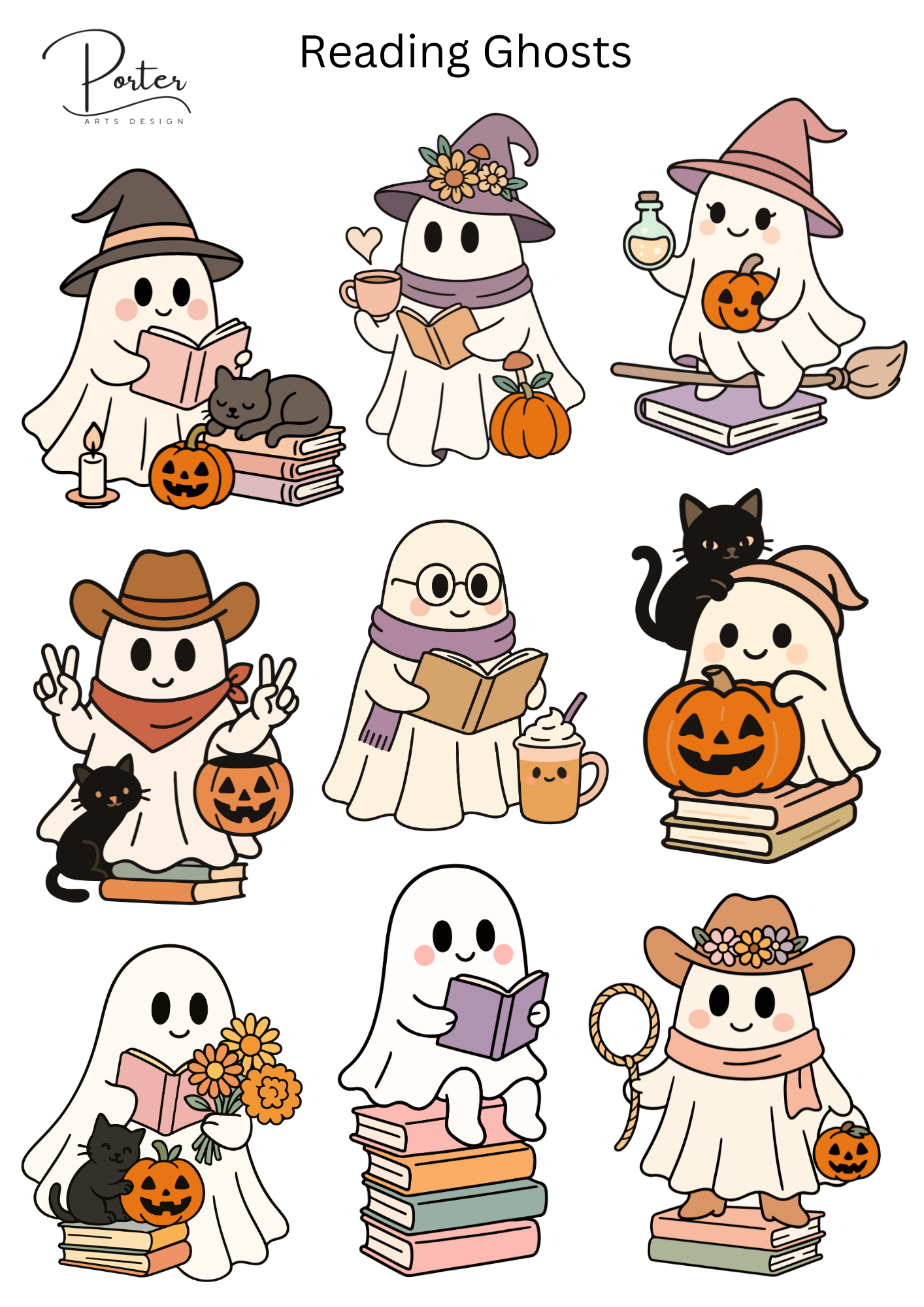 *PRINTABLE* Reading Ghosts Sticker