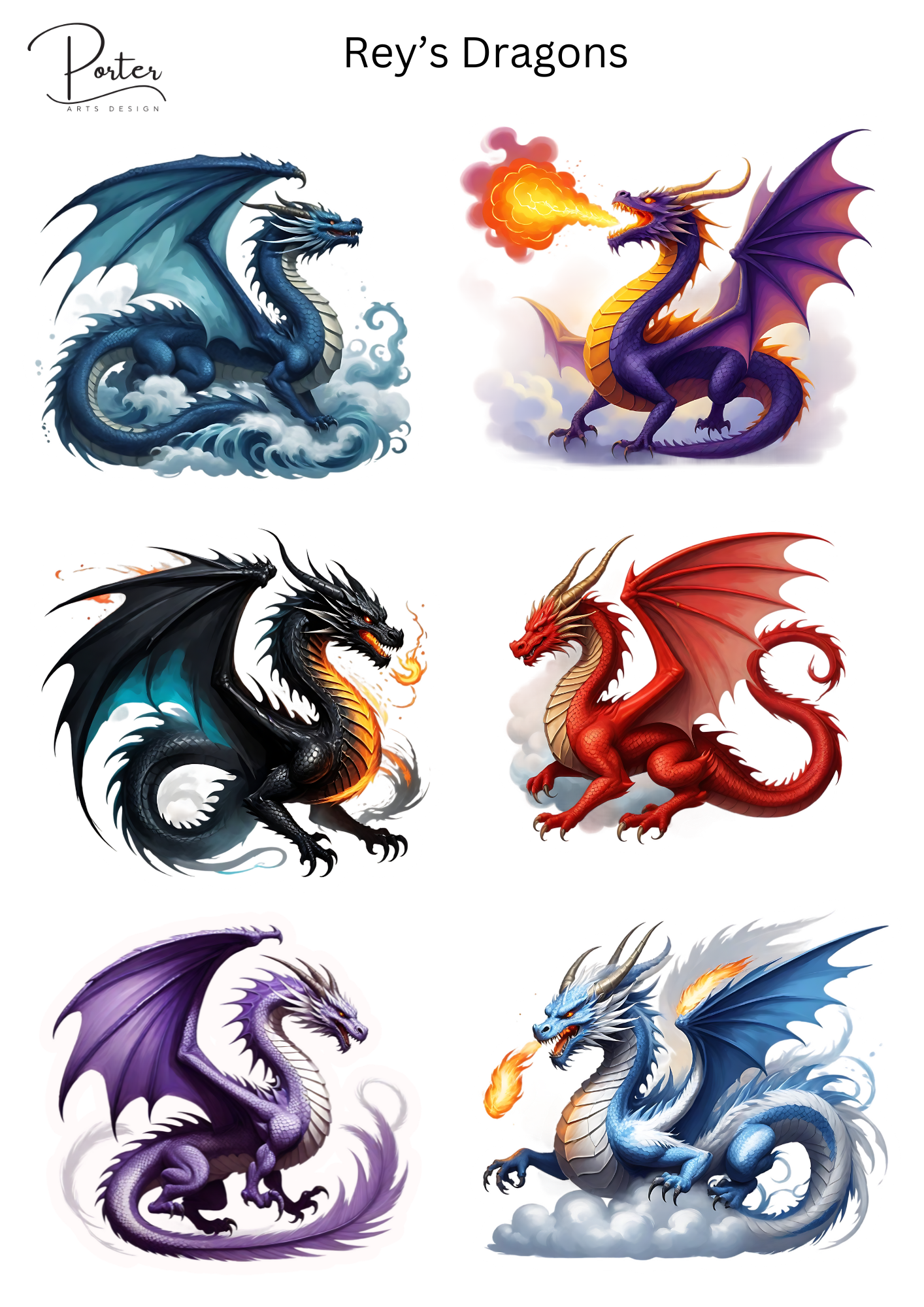 *PRINTABLE* Rey's Dragons Sticker