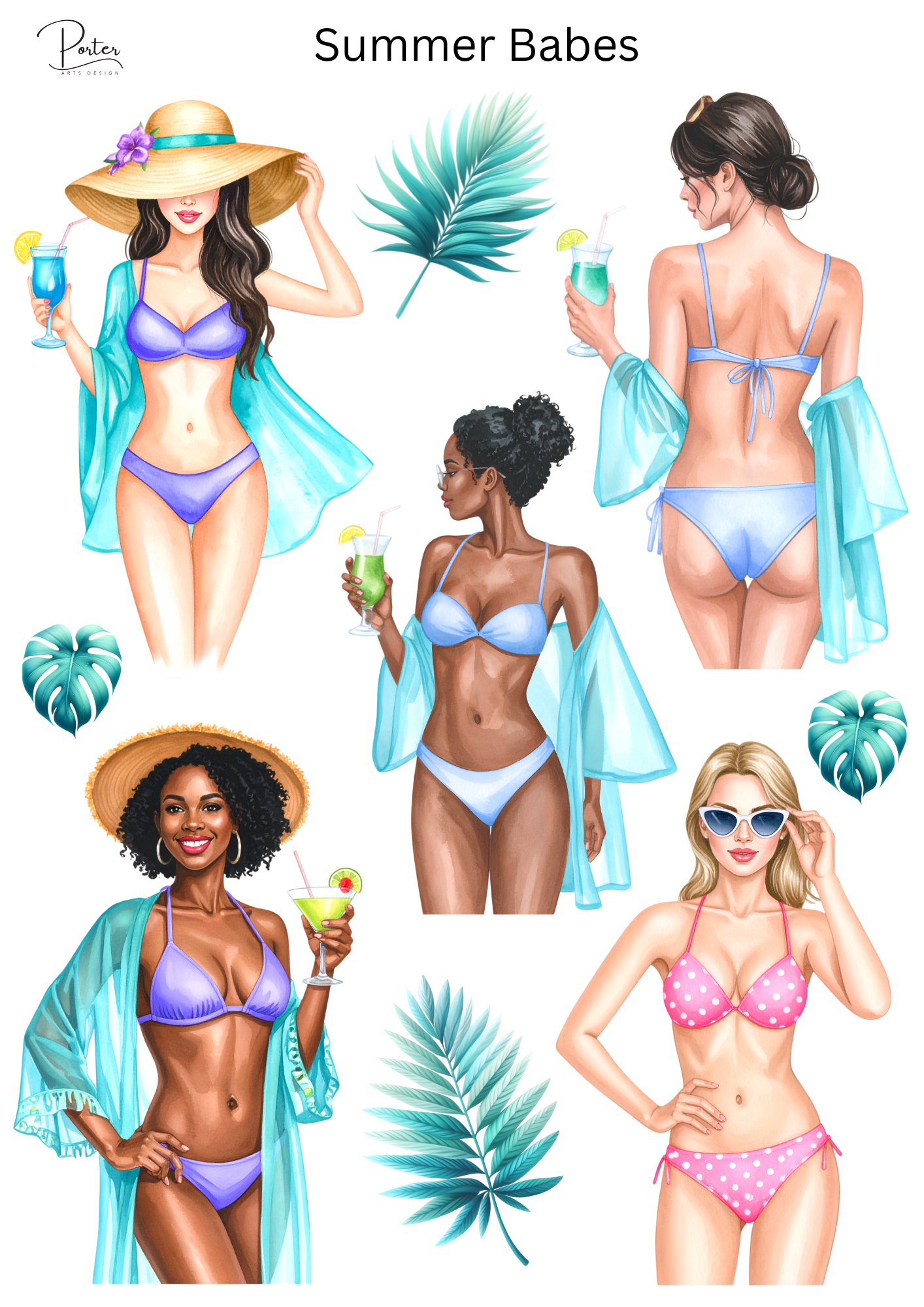 *PRINTABLE* Summer Babes Sticker