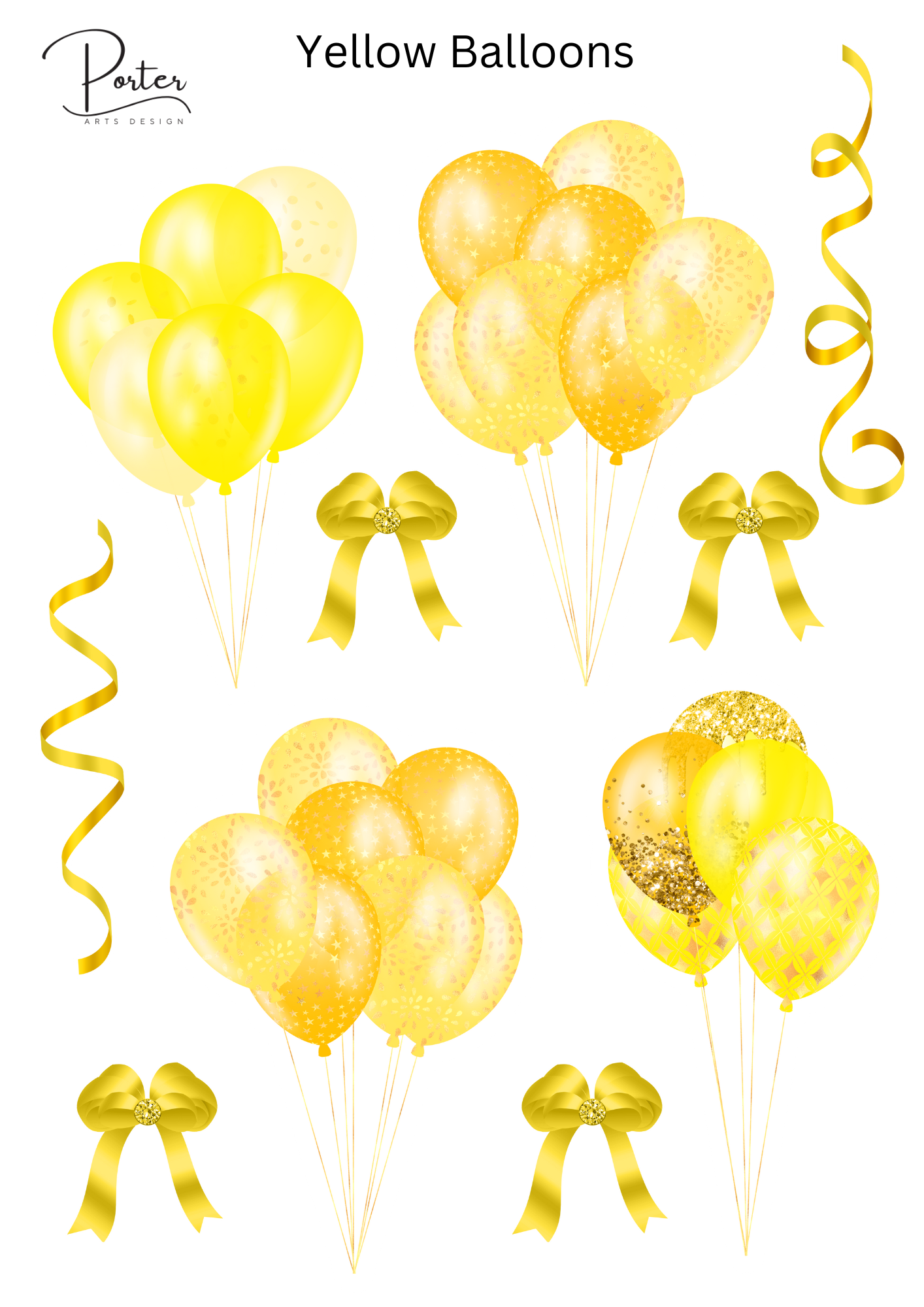 *TANGIBLE* Yellow Balloons Sticker