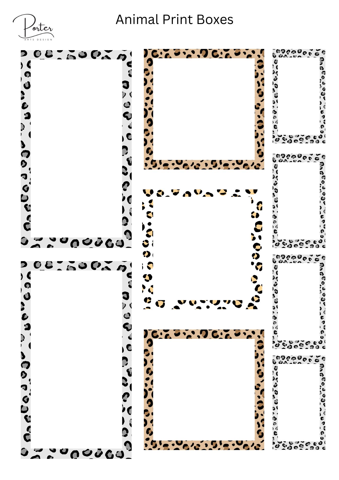 *PRINTABLE* Animal Print Boxes Sticker
