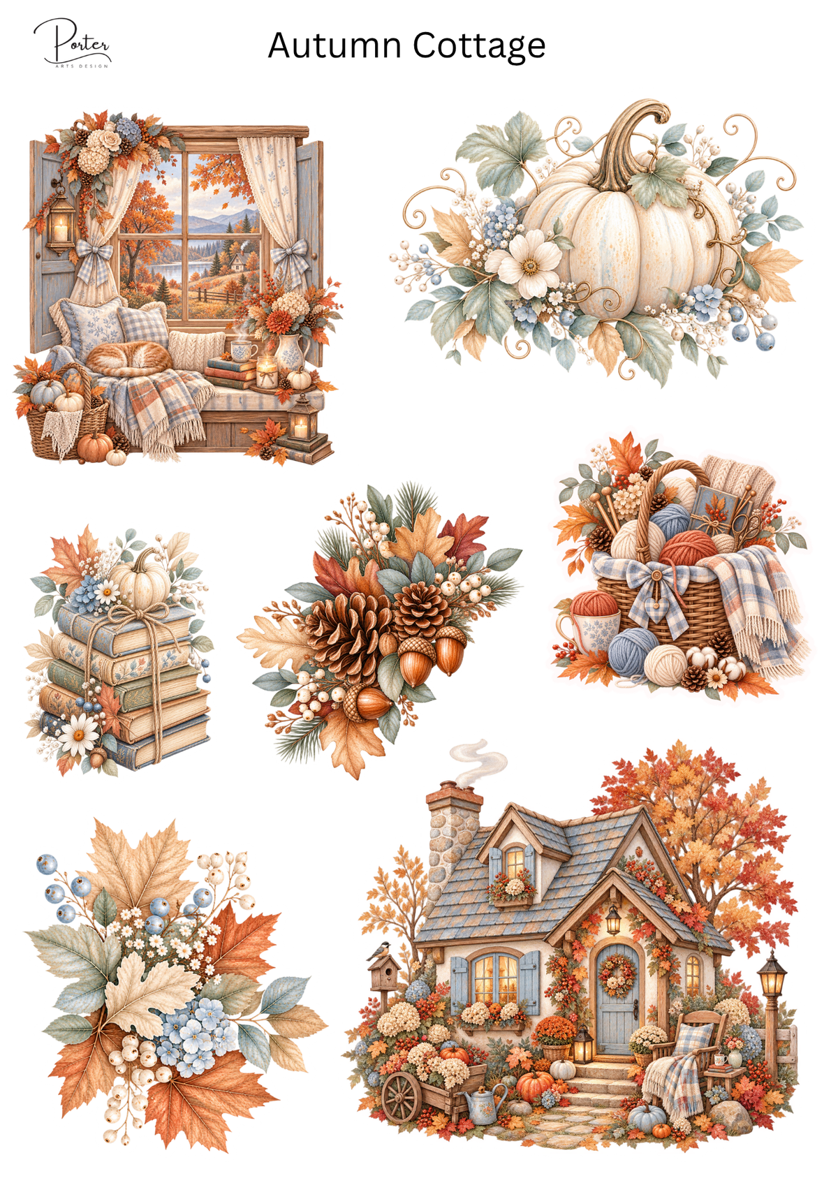 *TANGIBLE* Autumn Cottage Sticker