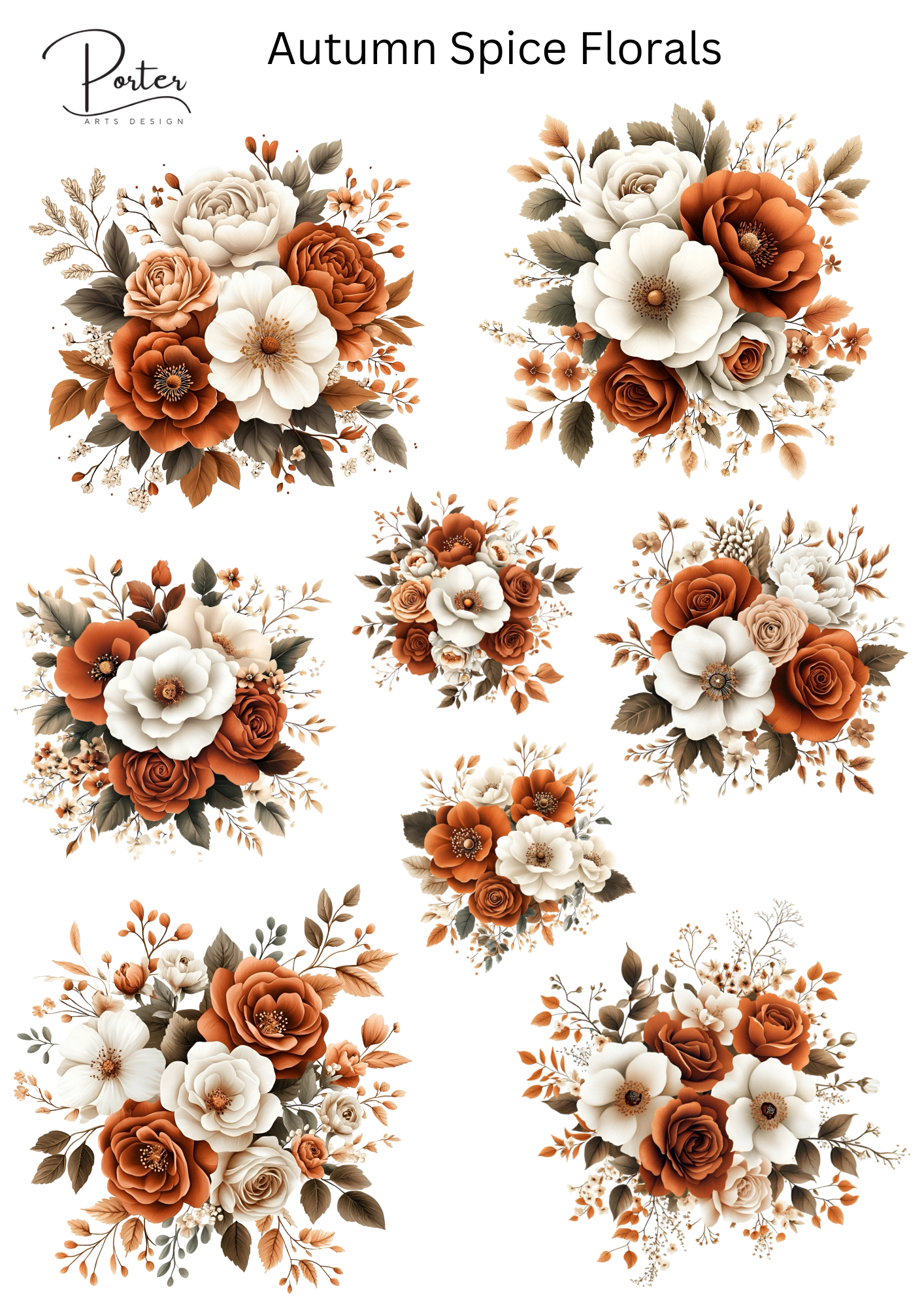 *TANGIBLE* Autumn Spice Florals Sticker