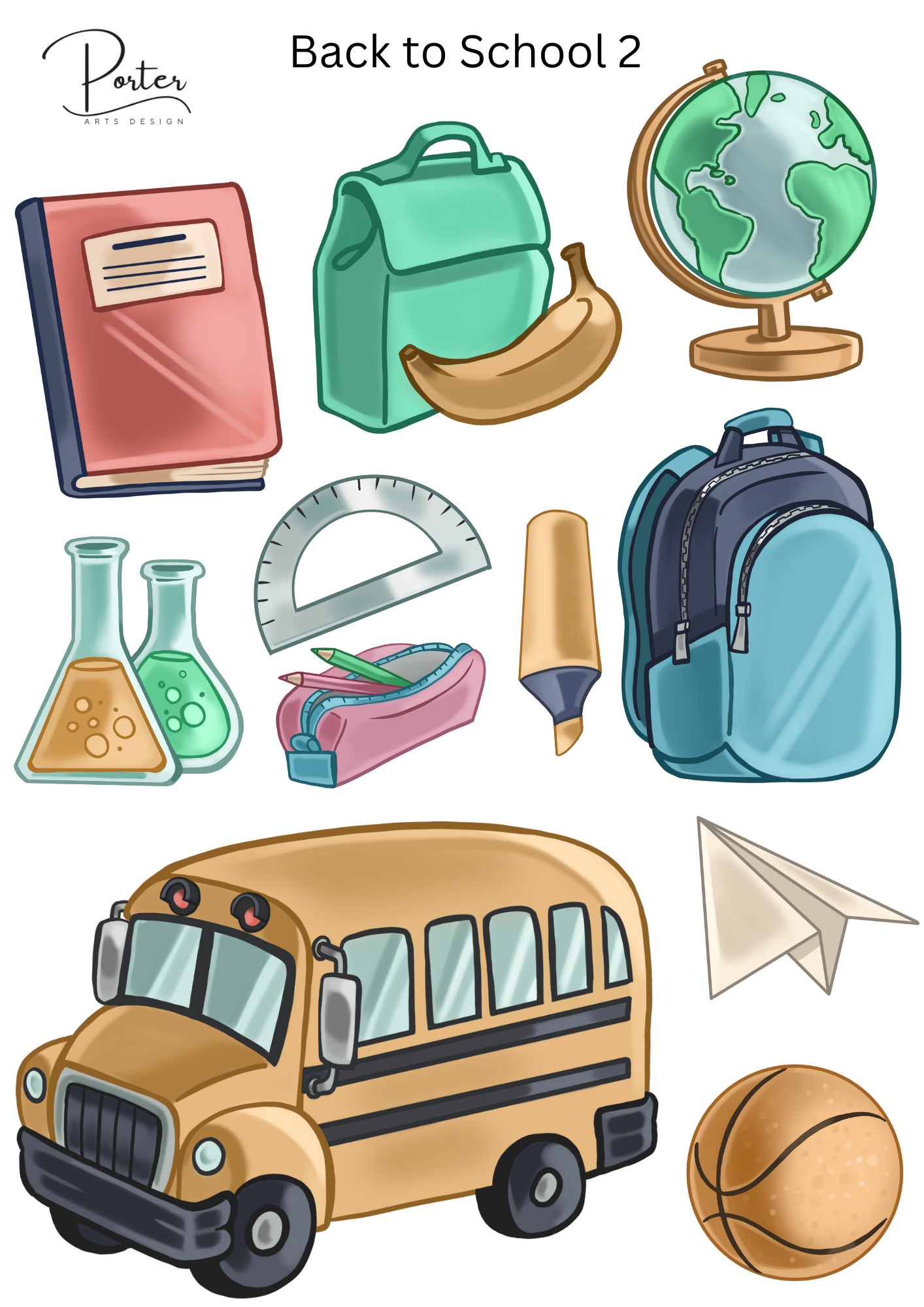 *PRINTABLE* Back to School 1 & 2 Bundle Stickers