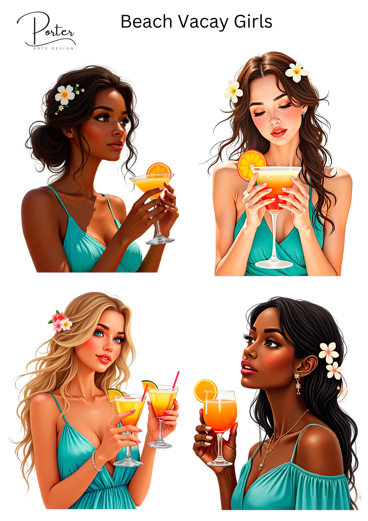 *PRINTABLE* Beach Vacay Girls Sticker