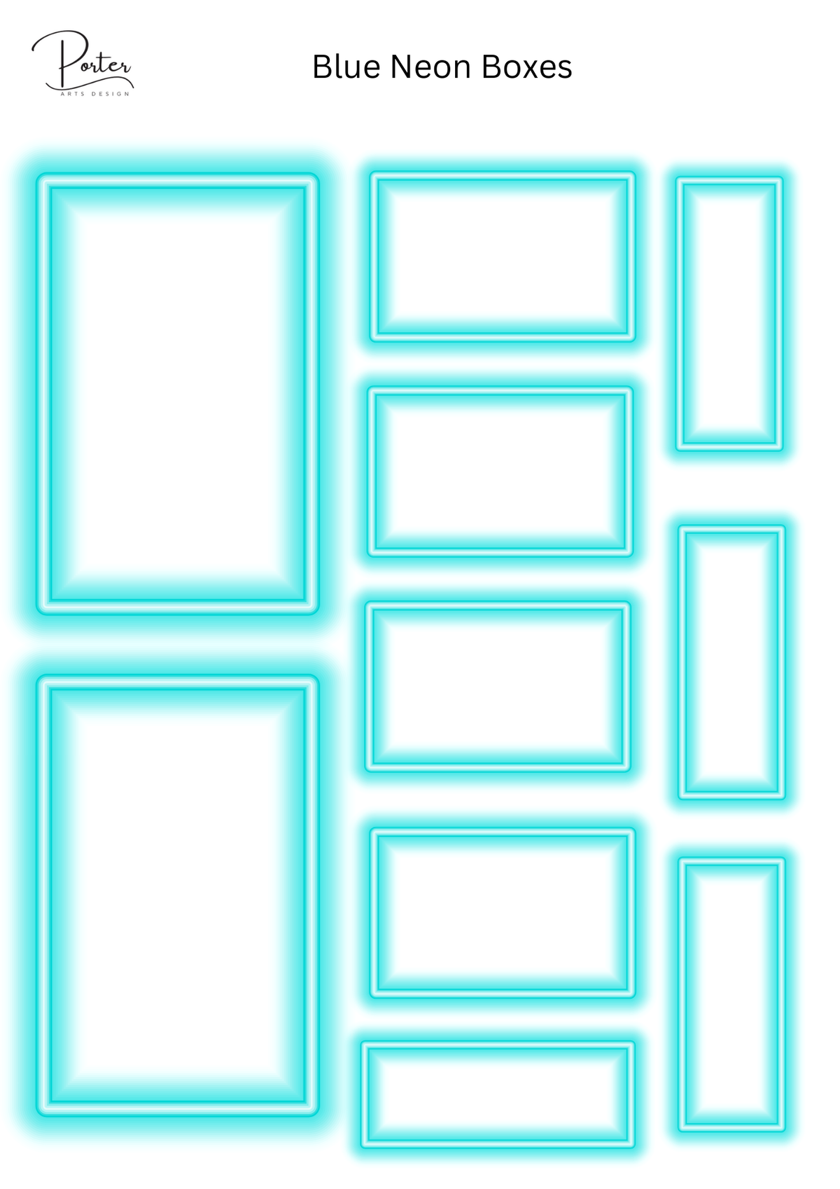 *PRINTABLE* Neon Boxes Sticker Bundle – Porter Arts Design