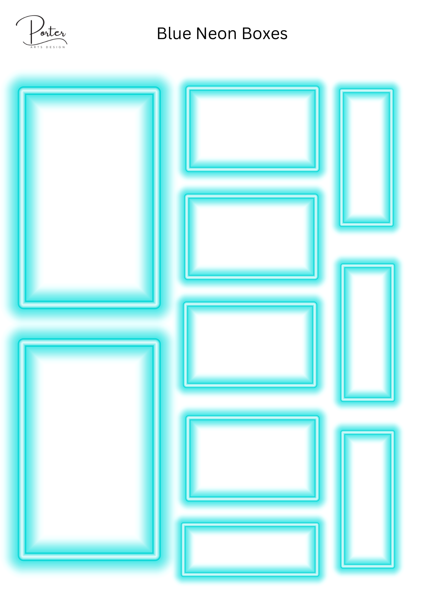 *PRINTABLE* Neon Boxes Sticker Bundle