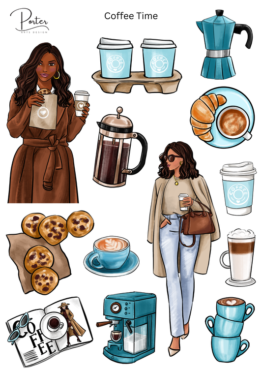 *PRINTABLE* Coffee Time Sticker