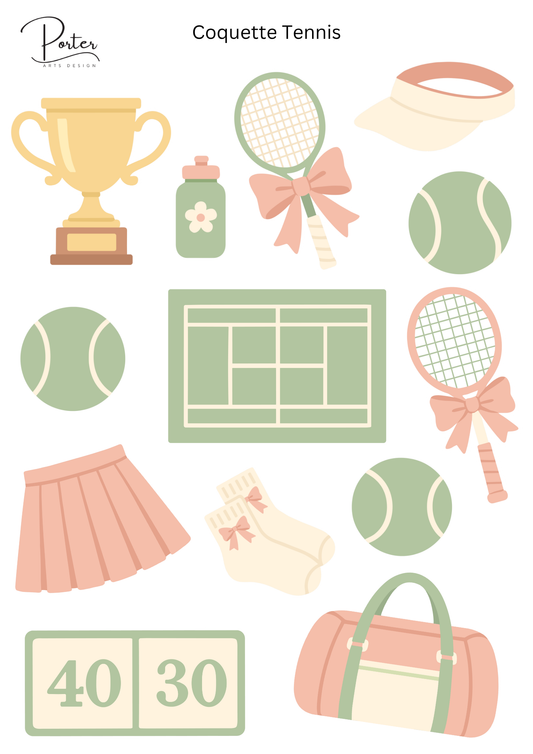 *TANGIBLE* Coquette Tennis Sticker