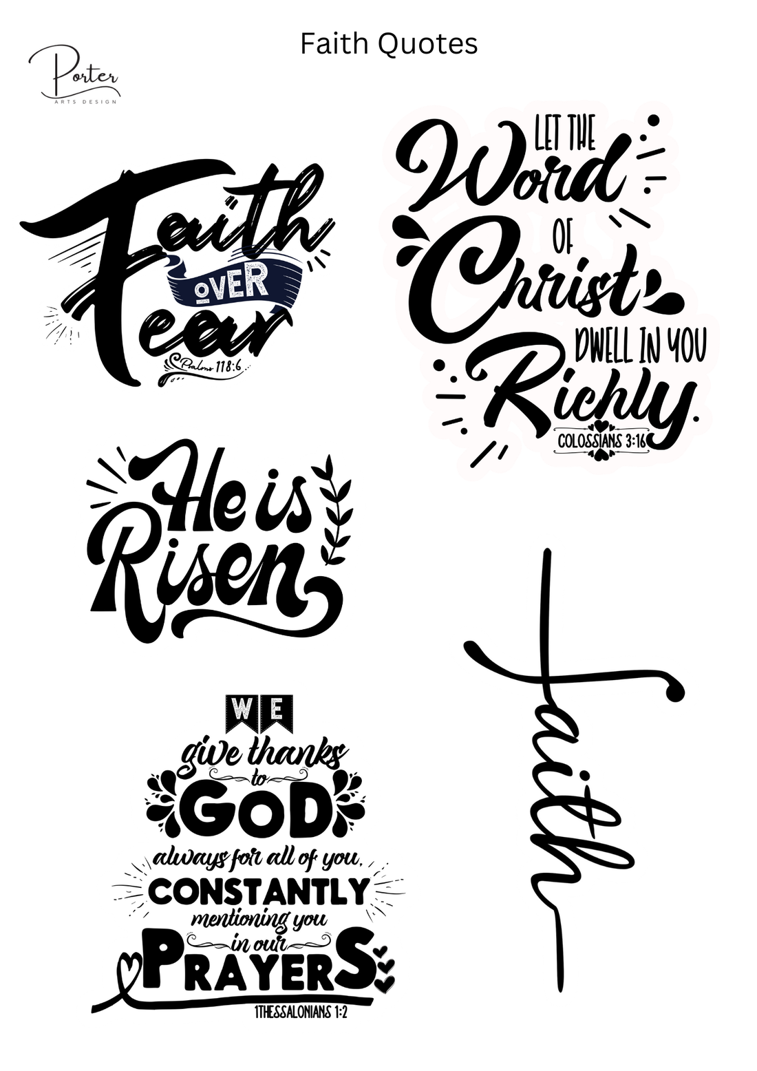 *PRINTABLE* Faith Quotes Sticker – Porter Arts Design