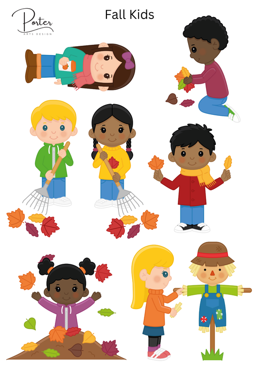 *TANGIBLE* Fall Kids Sticker