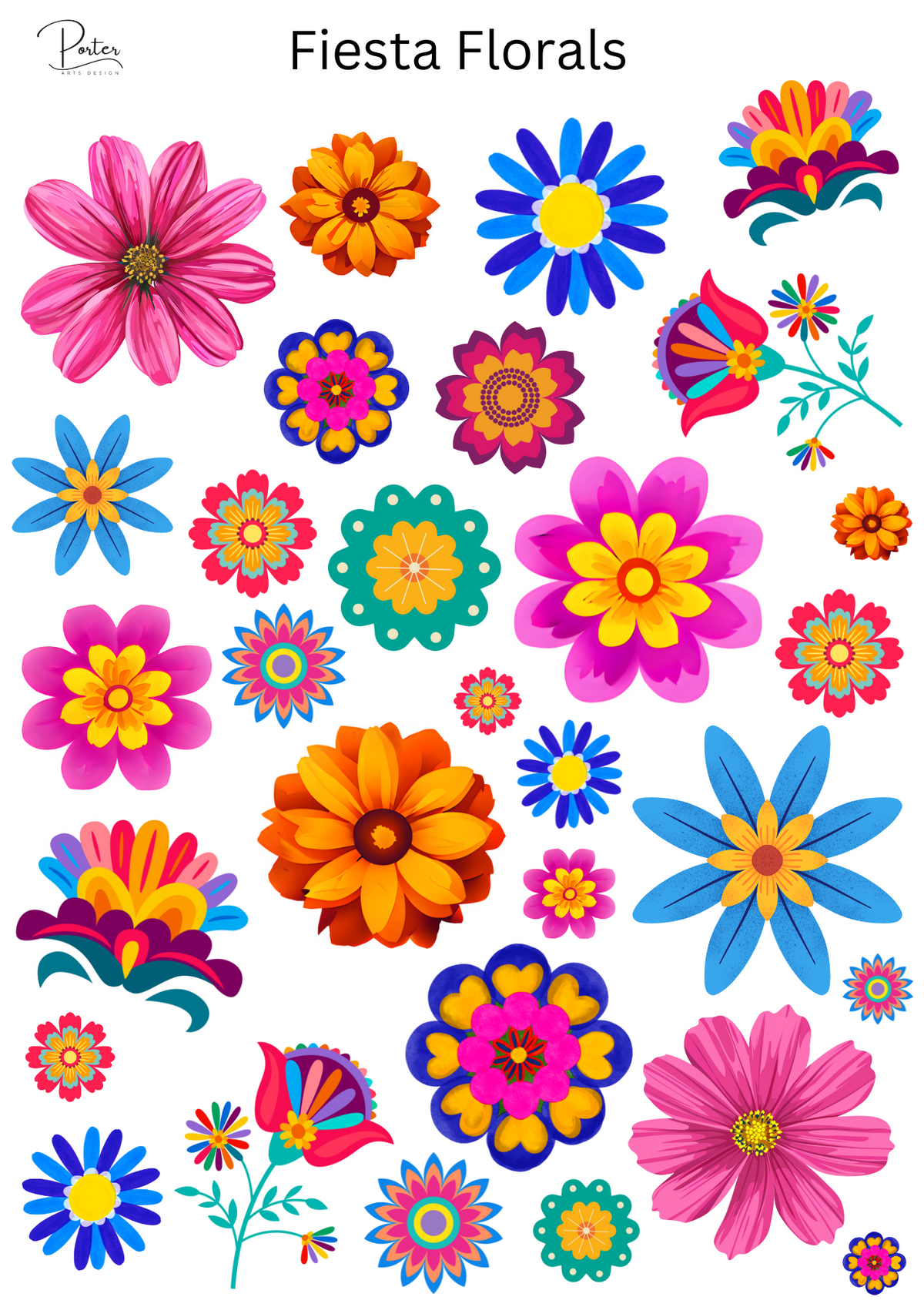 *PRINTABLE* Fiesta Florals Sticker – Porter Arts Design