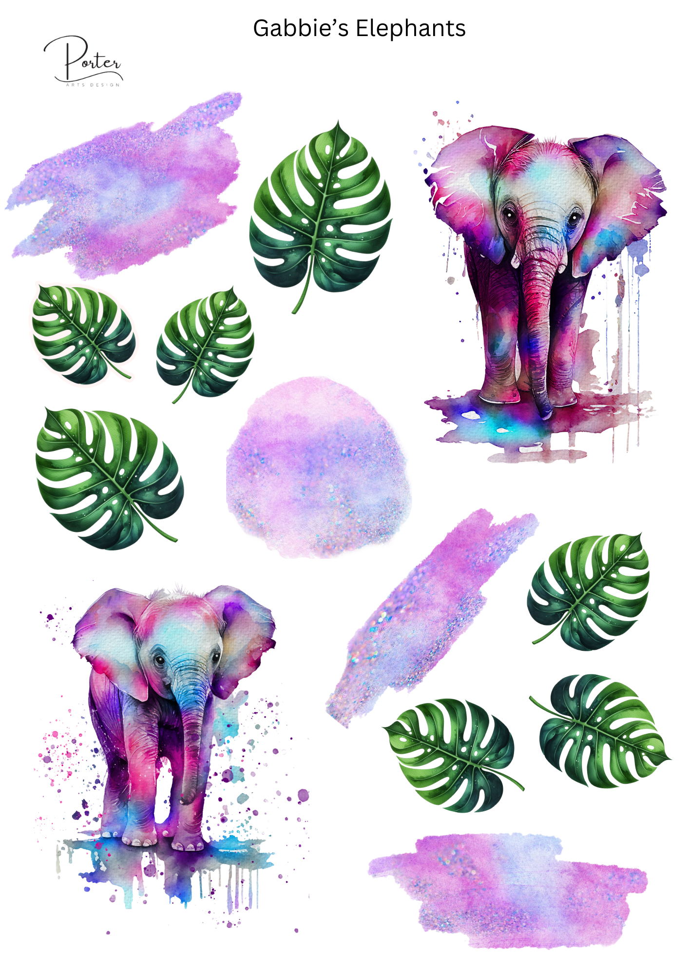 *TANGIBLE* Gabbie's Elephants Sticker