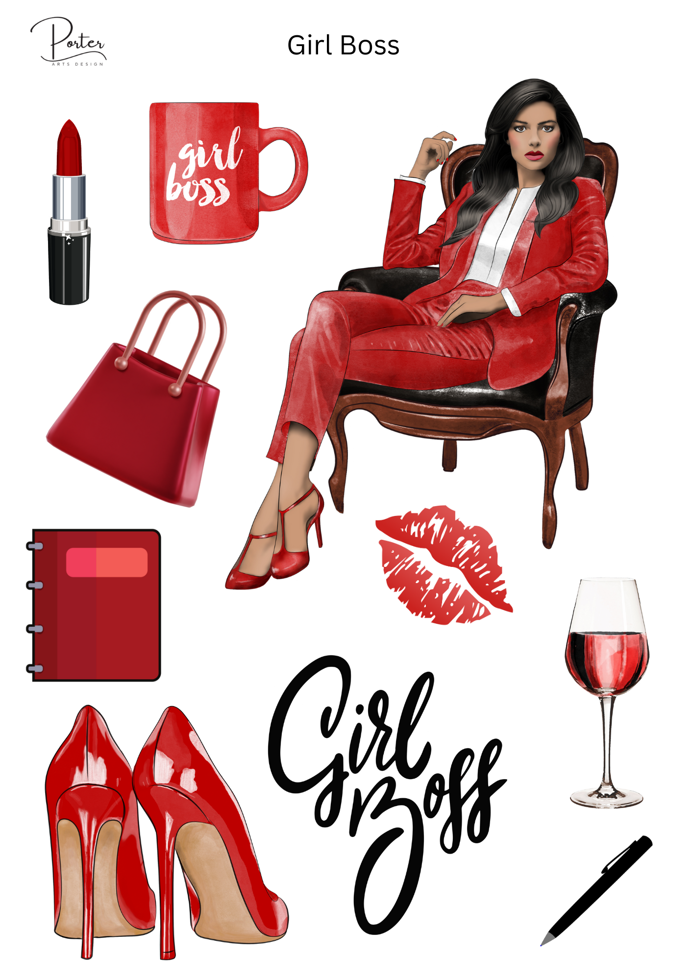 *TANGIBLE* Girl Boss Sticker – Porter Arts Design