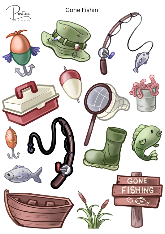 *TANGIBLE* Gone Fishin' Sticker