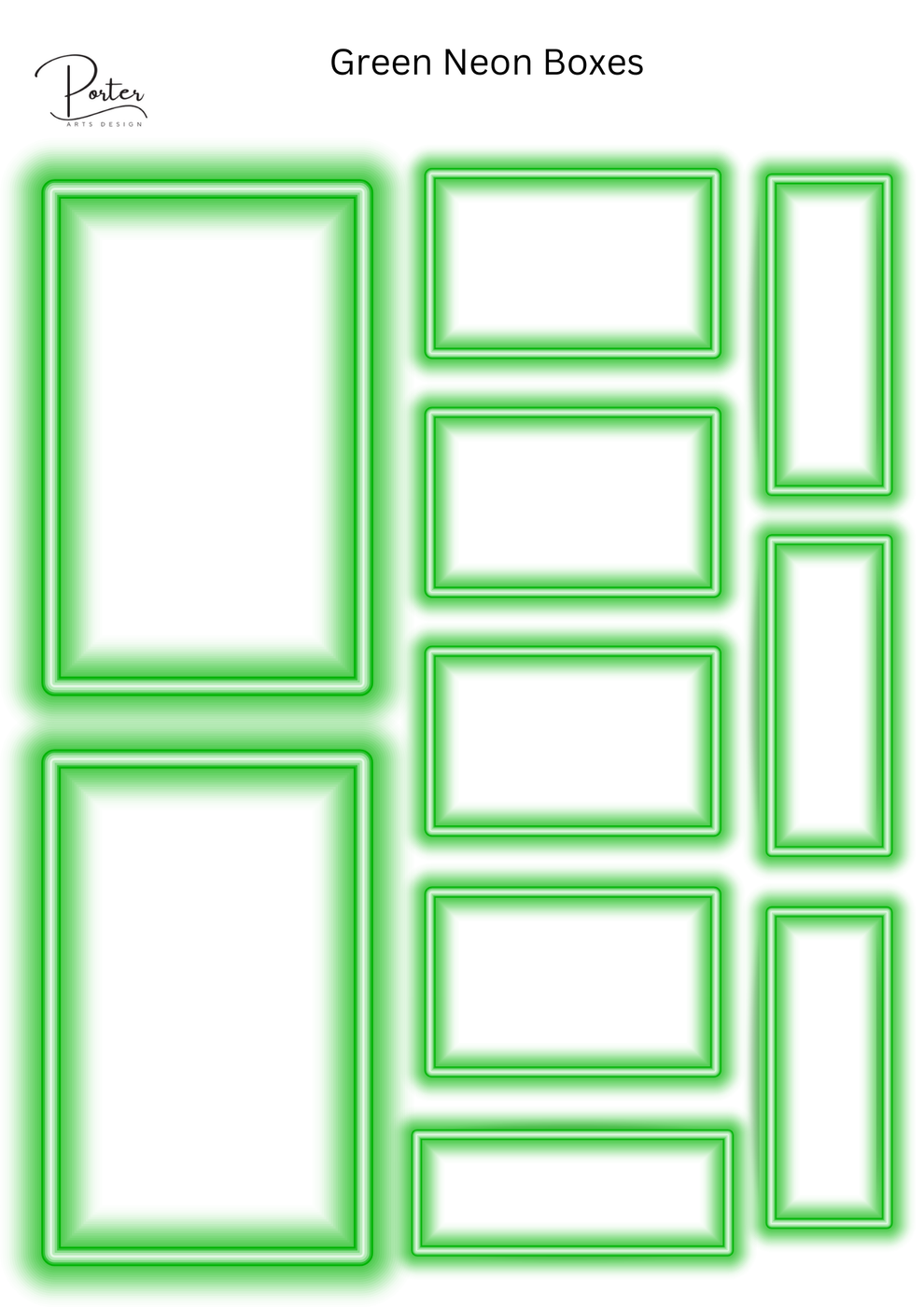 *PRINTABLE* Neon Boxes Sticker Bundle – Porter Arts Design