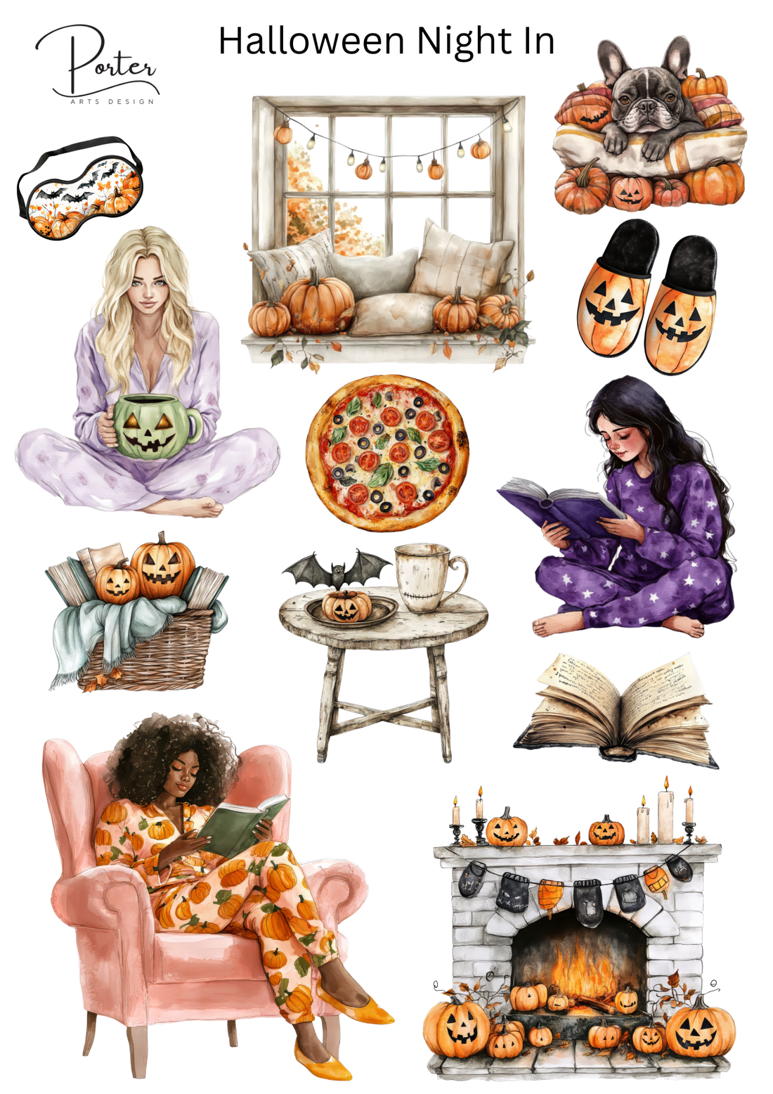 *PRINTABLE* Halloween Night In Sticker – Porter Arts Design