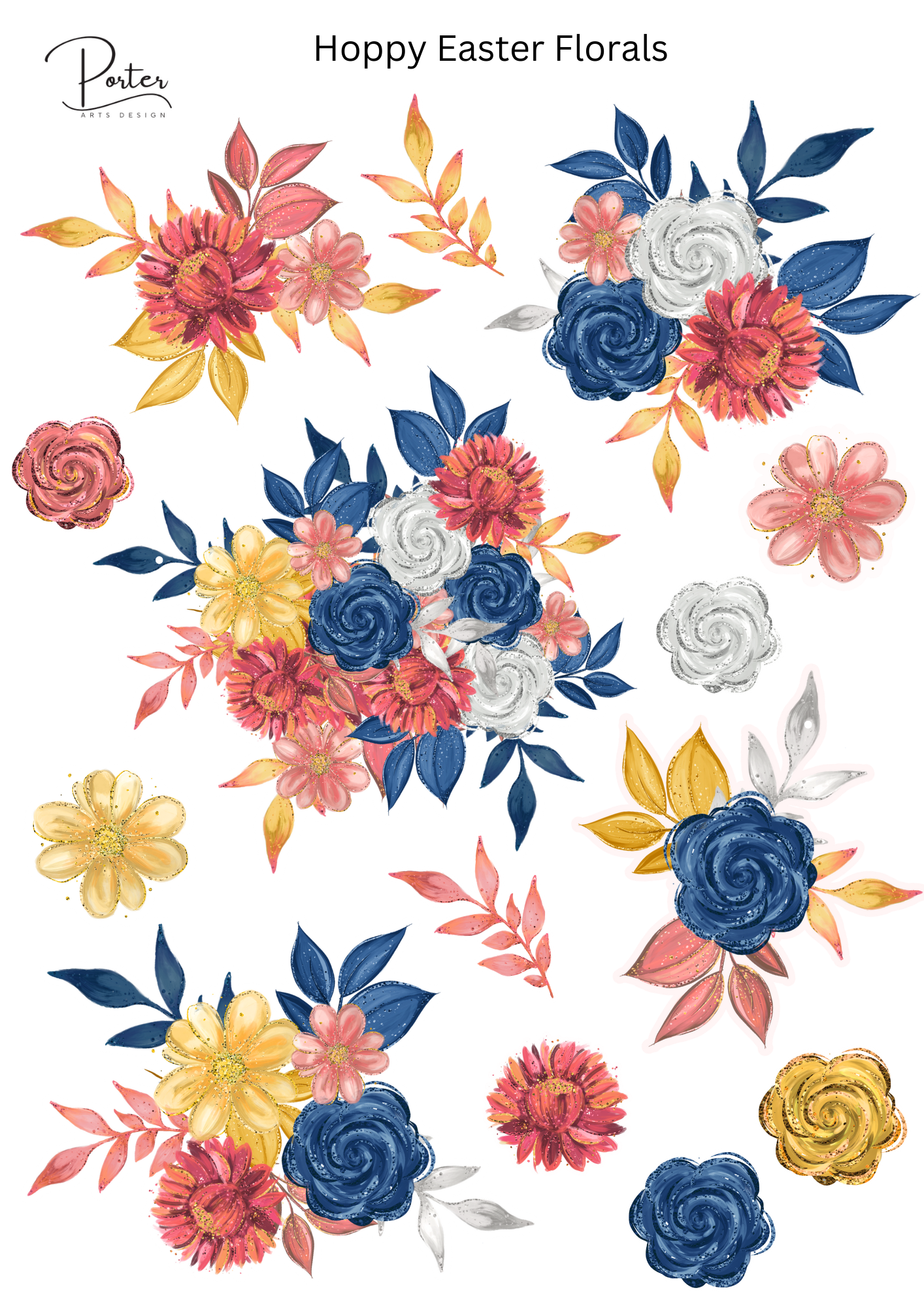 *TANGIBLE* Hoppy Easter Florals Sticker