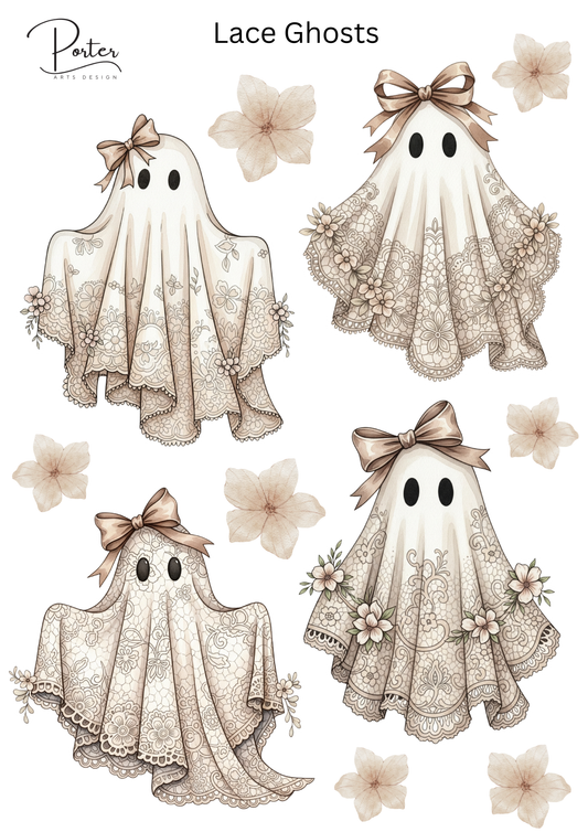 *PRINTABLE* Lace Ghosts Sticker