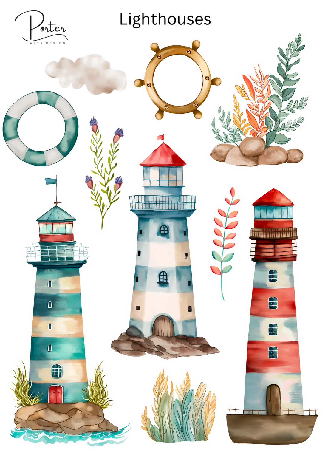 Boon Lighthouse Sticker *PRINTABLE* Lighthouses Sticker – Porter Arts Design