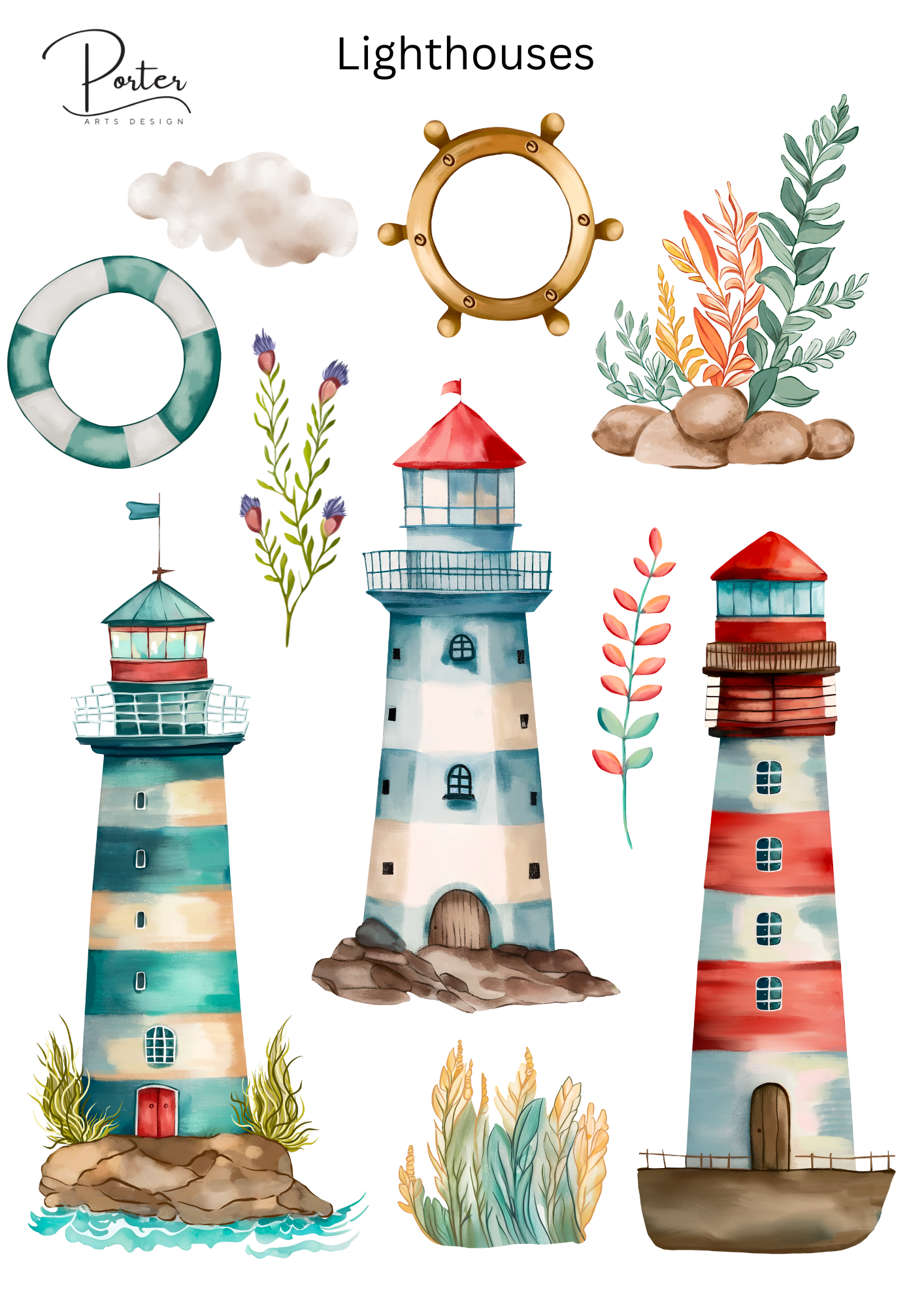 *PRINTABLE* Lighthouses Sticker