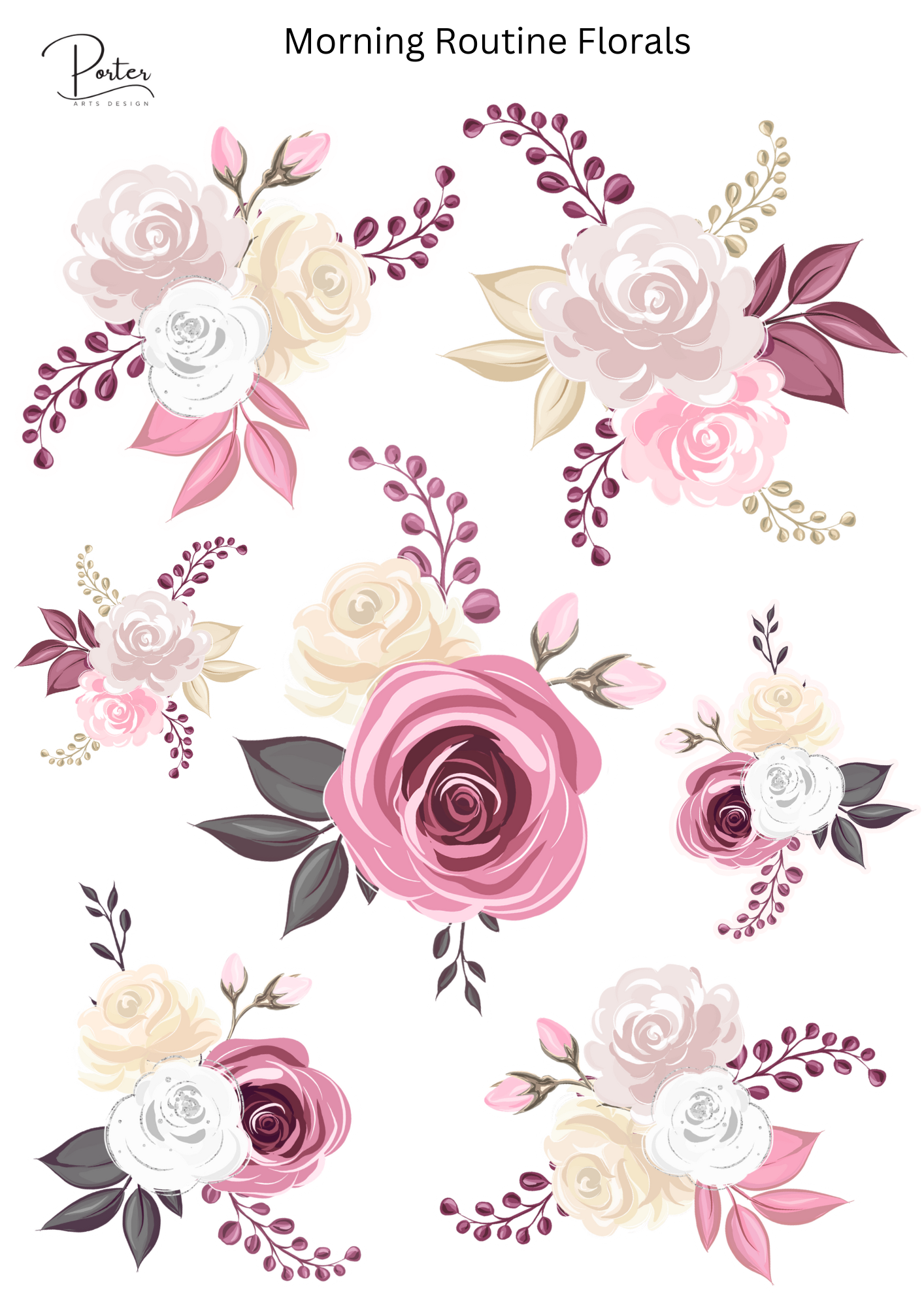 *PRINTABLE* Morning Routine Florals Sticker