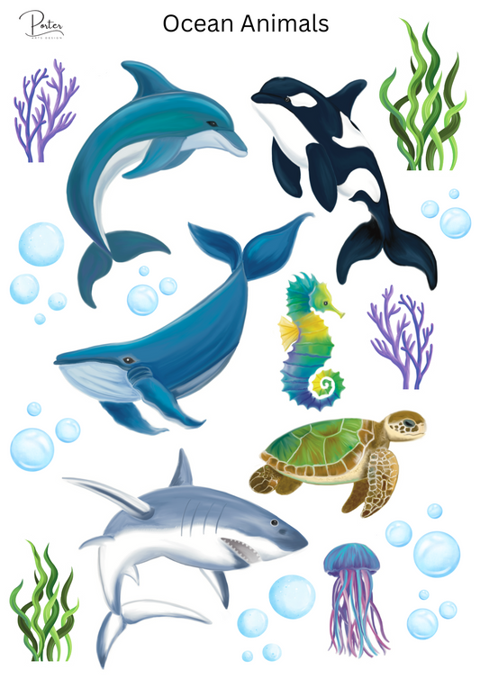 *TANGIBLE* Ocean Animals Sticker