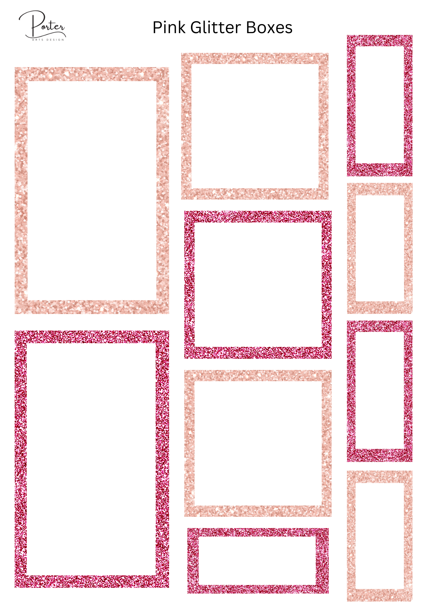 *PRINTABLE* Pink Glitter Boxes Sticker