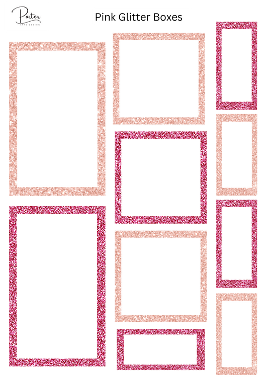 *PRINTABLE* Pink Glitter Boxes Sticker
