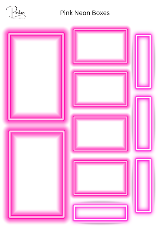 *PRINTABLE* Neon Boxes Sticker Bundle