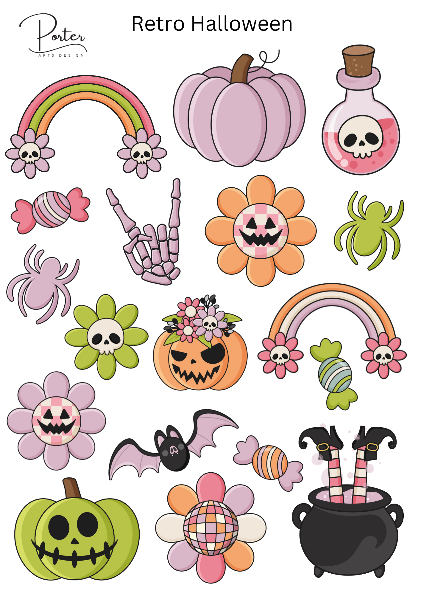 *PRINTABLE* Retro Halloween Sticker