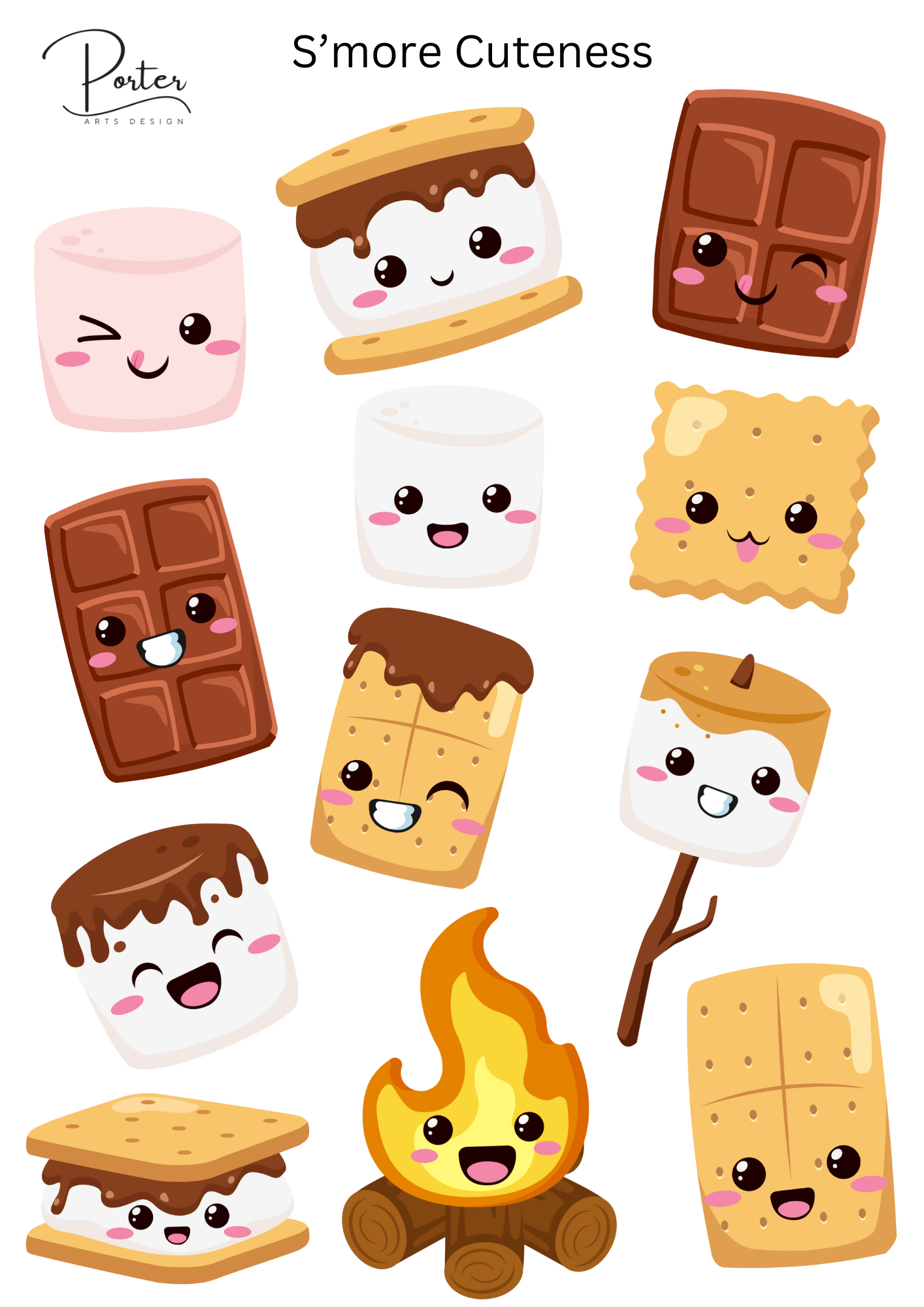 *PRINTABLE* S'more Cuteness Sticker – Porter Arts Design