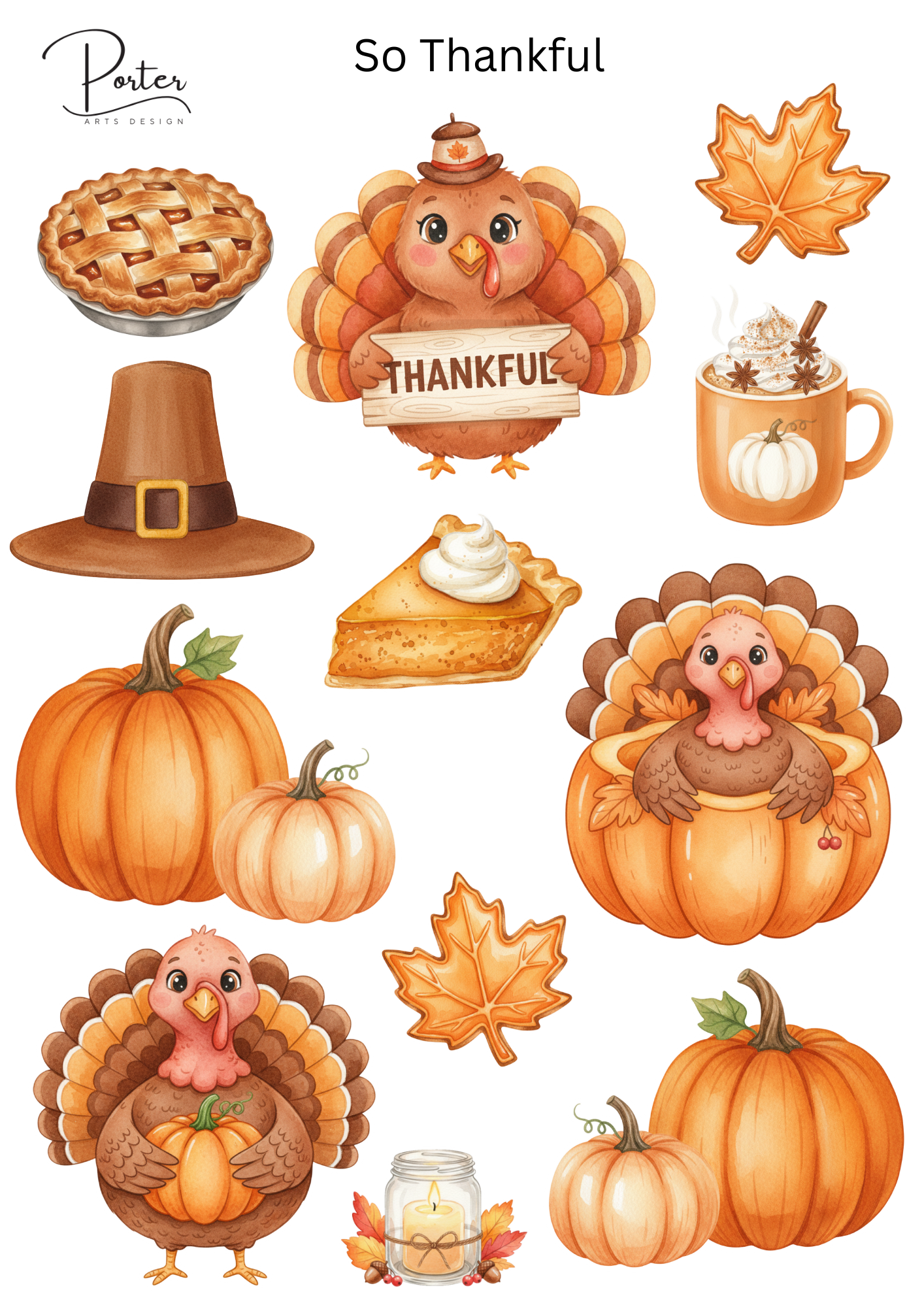 *PRINTABLE* So Thankful Sticker Sheet