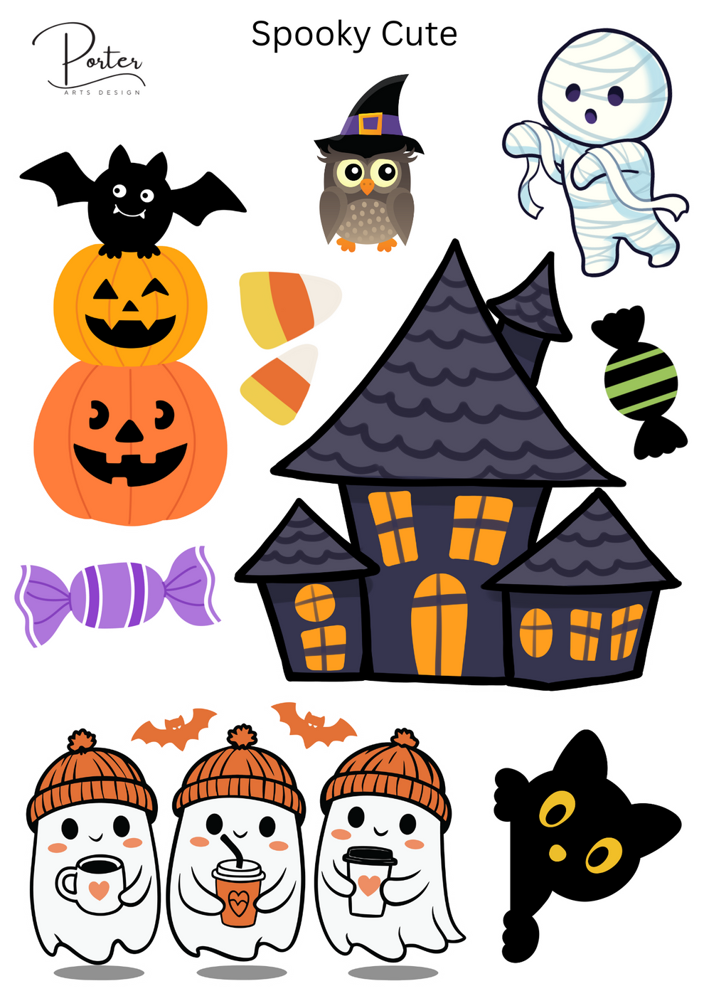 *PRINTABLE* Spooky Cute Sticker – Porter Arts Design