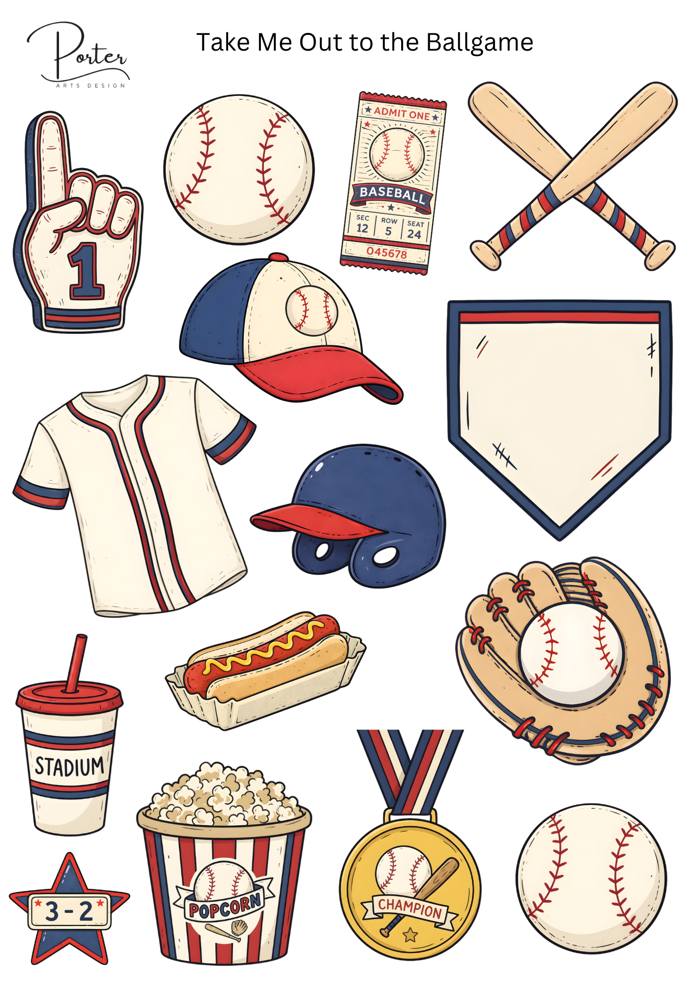 *PRINTABLE* Take Me Out to the Ballgame Sticker