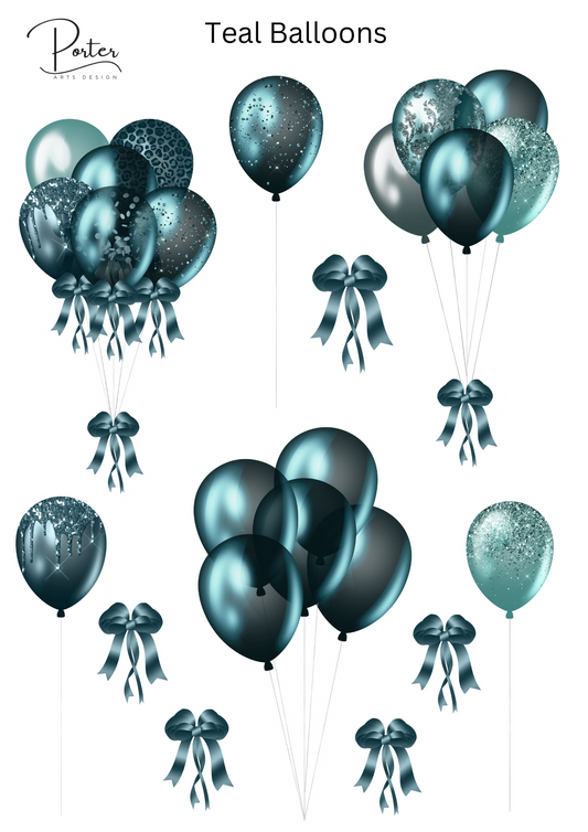 *TANGIBLE* Teal Balloons Sticker