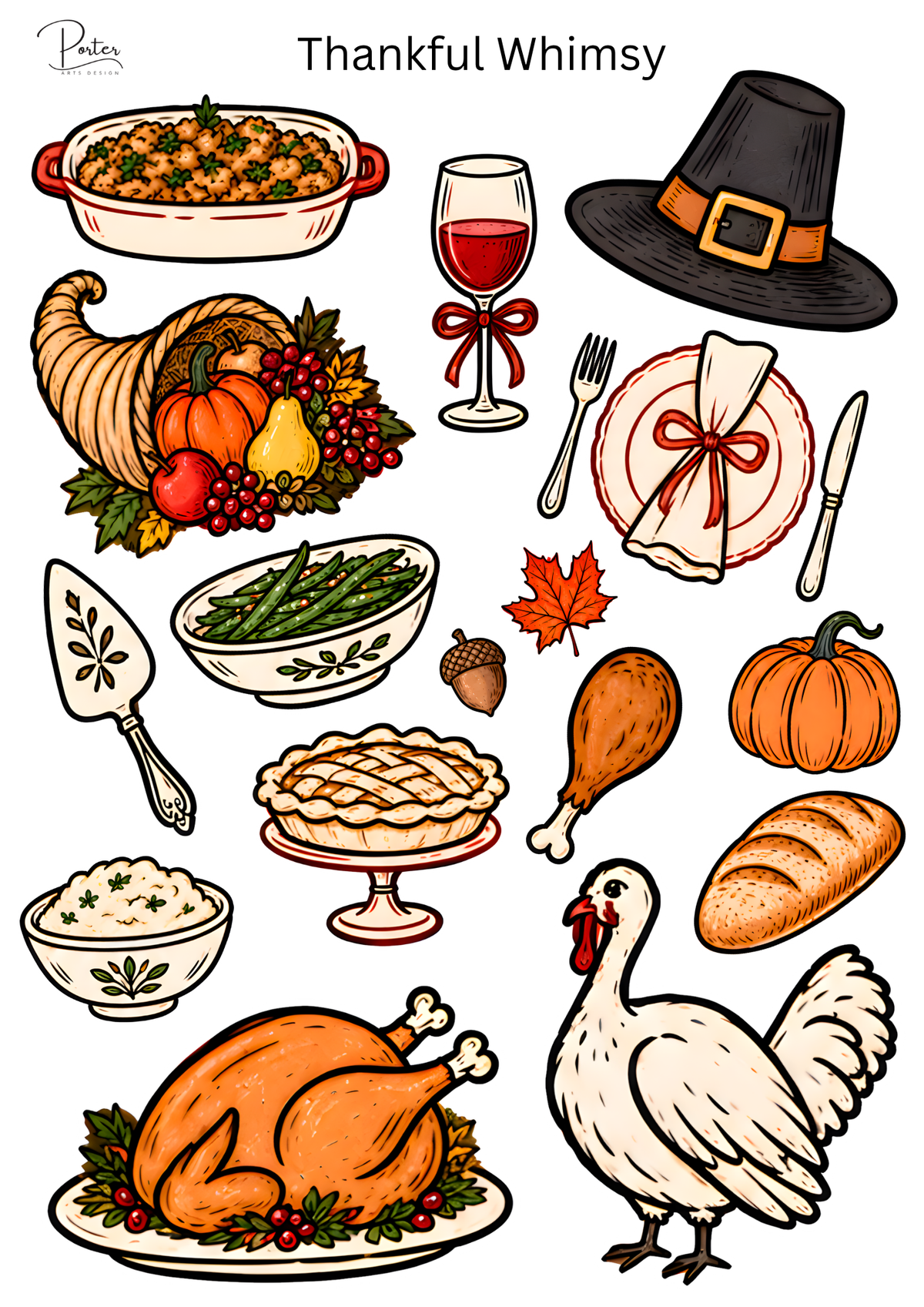 *PRINTABLE* Thankful Whimsy Sticker