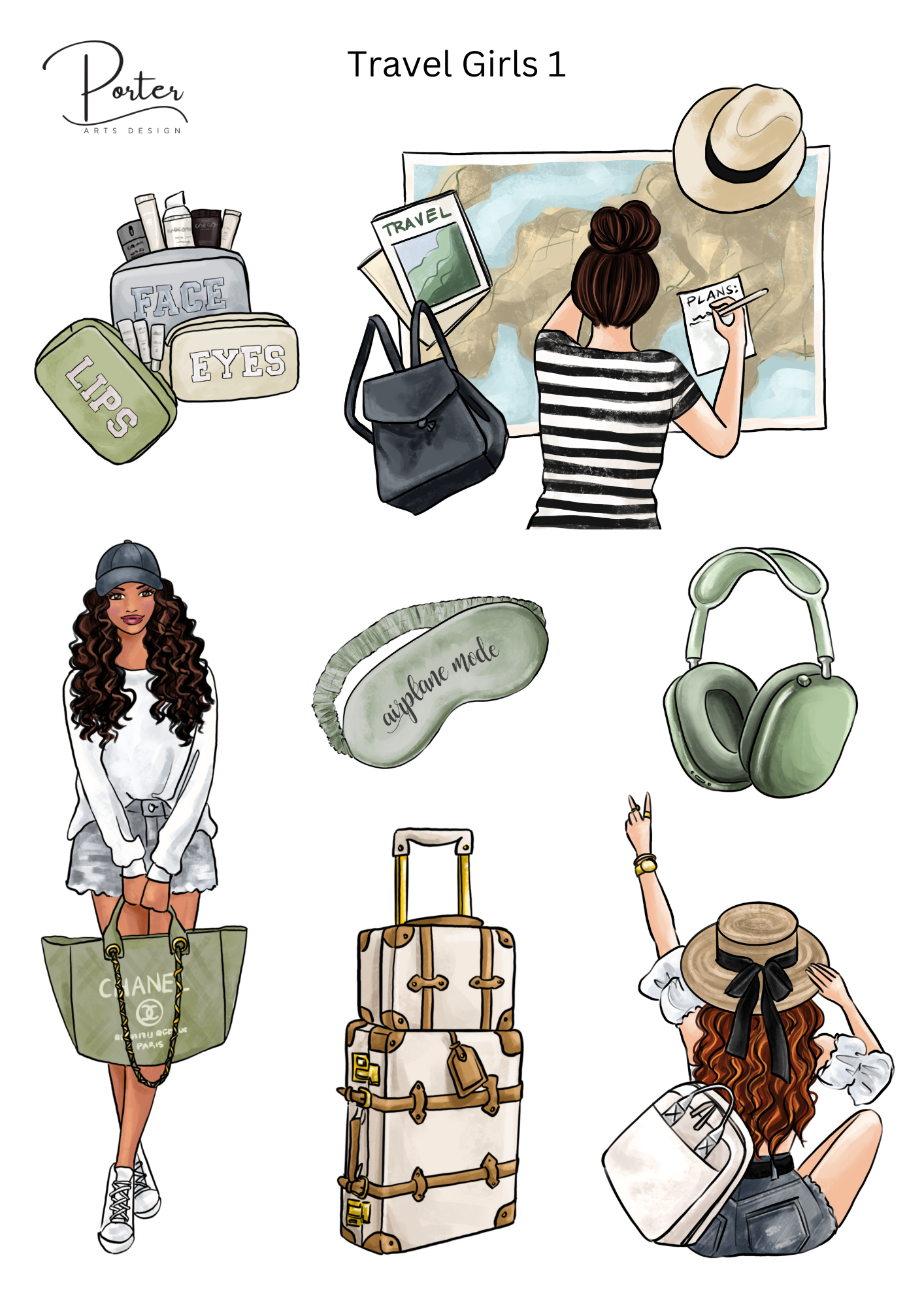 *PRINTABLE* Travel Girls 1 Sticker