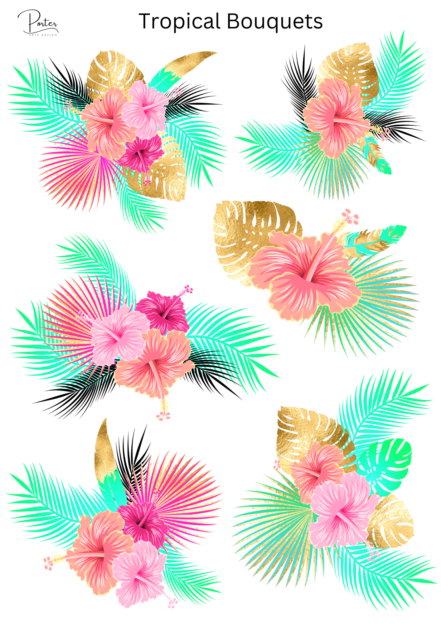 *PRINTABLE* Tropical Bouquets Sticker