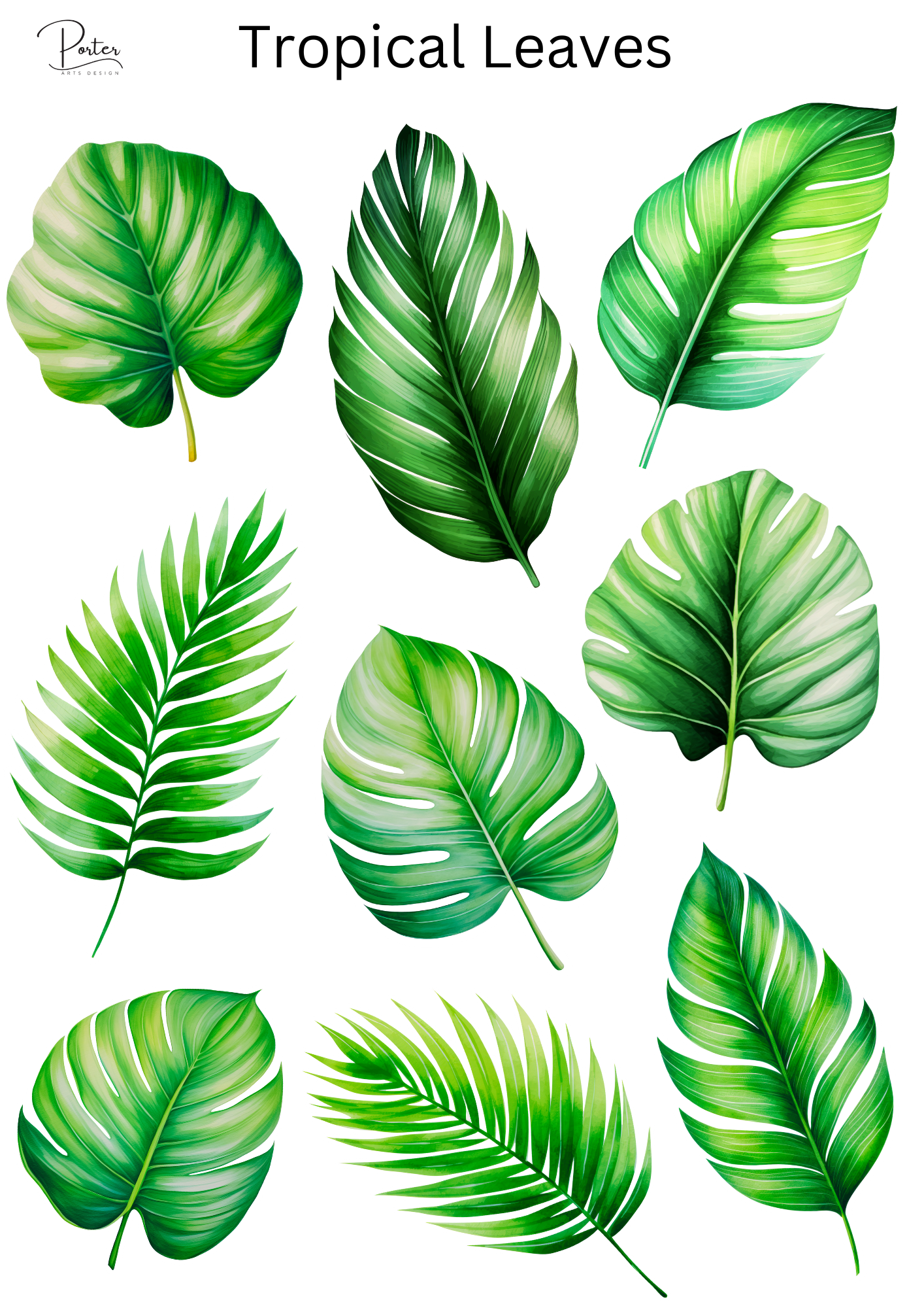 *PRINTABLE* Tropical Leaves Sticker