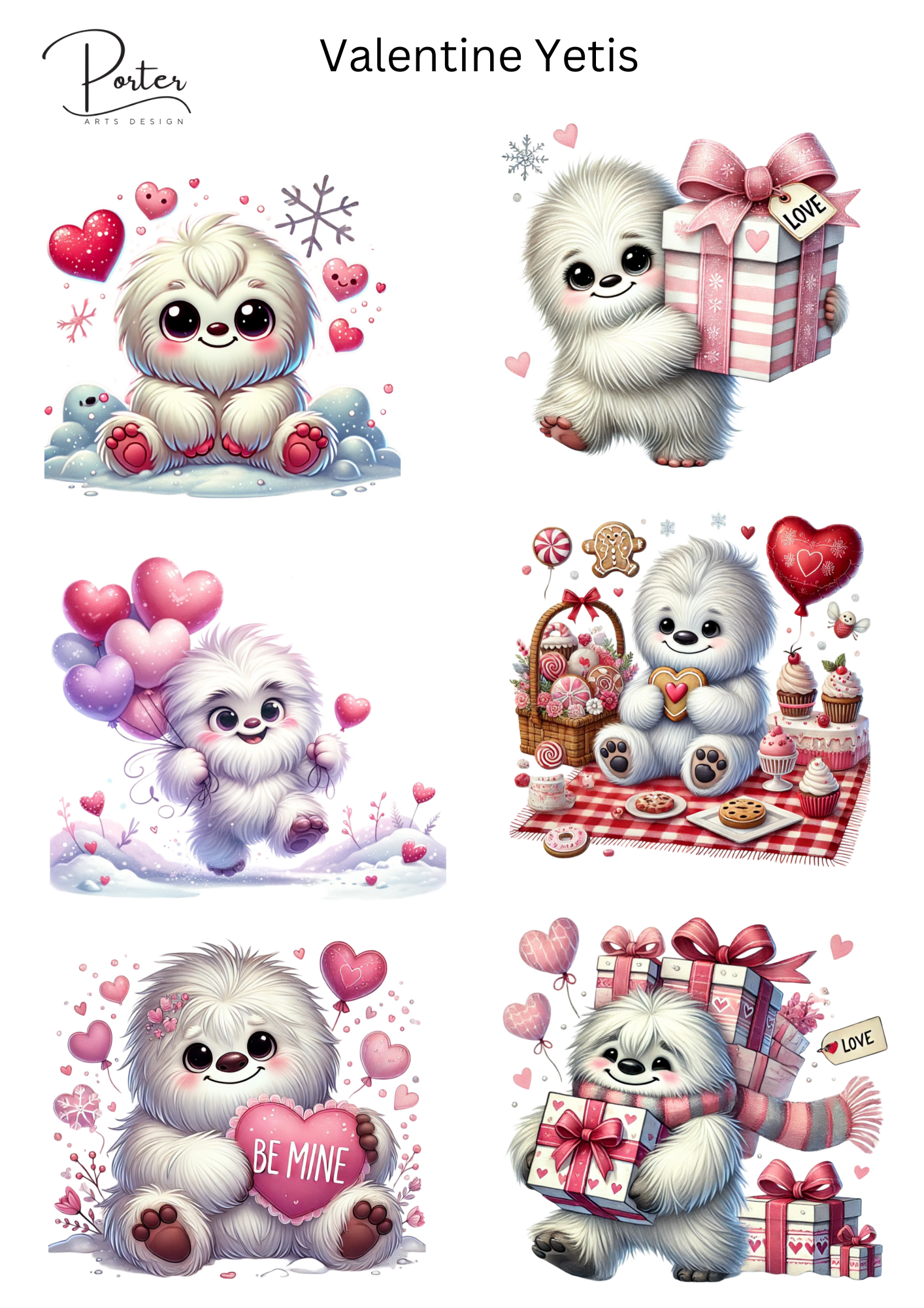 *TANGIBLE* Valentine Yetis Sticker